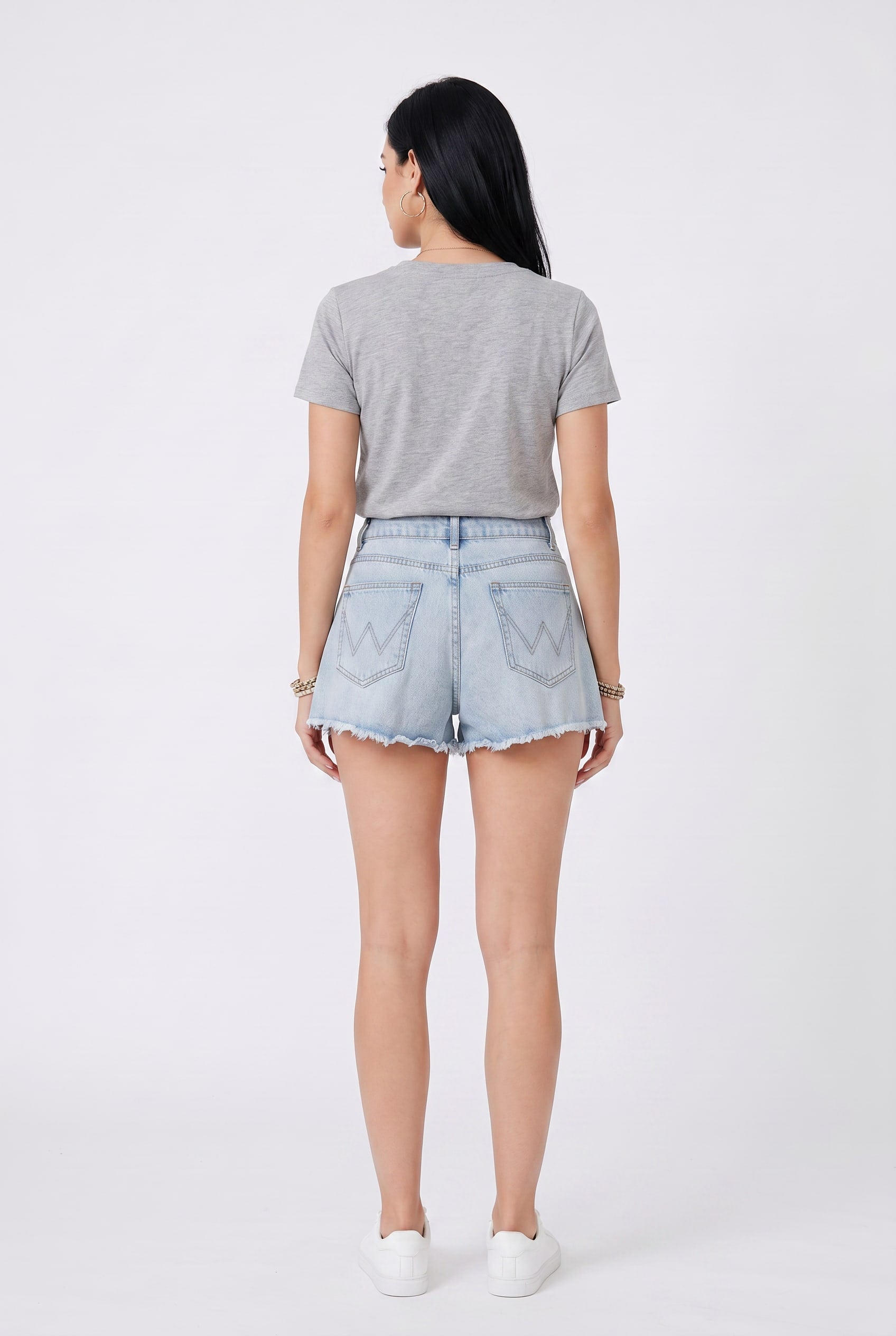 Light Wash Denim Pleated Mini Skort