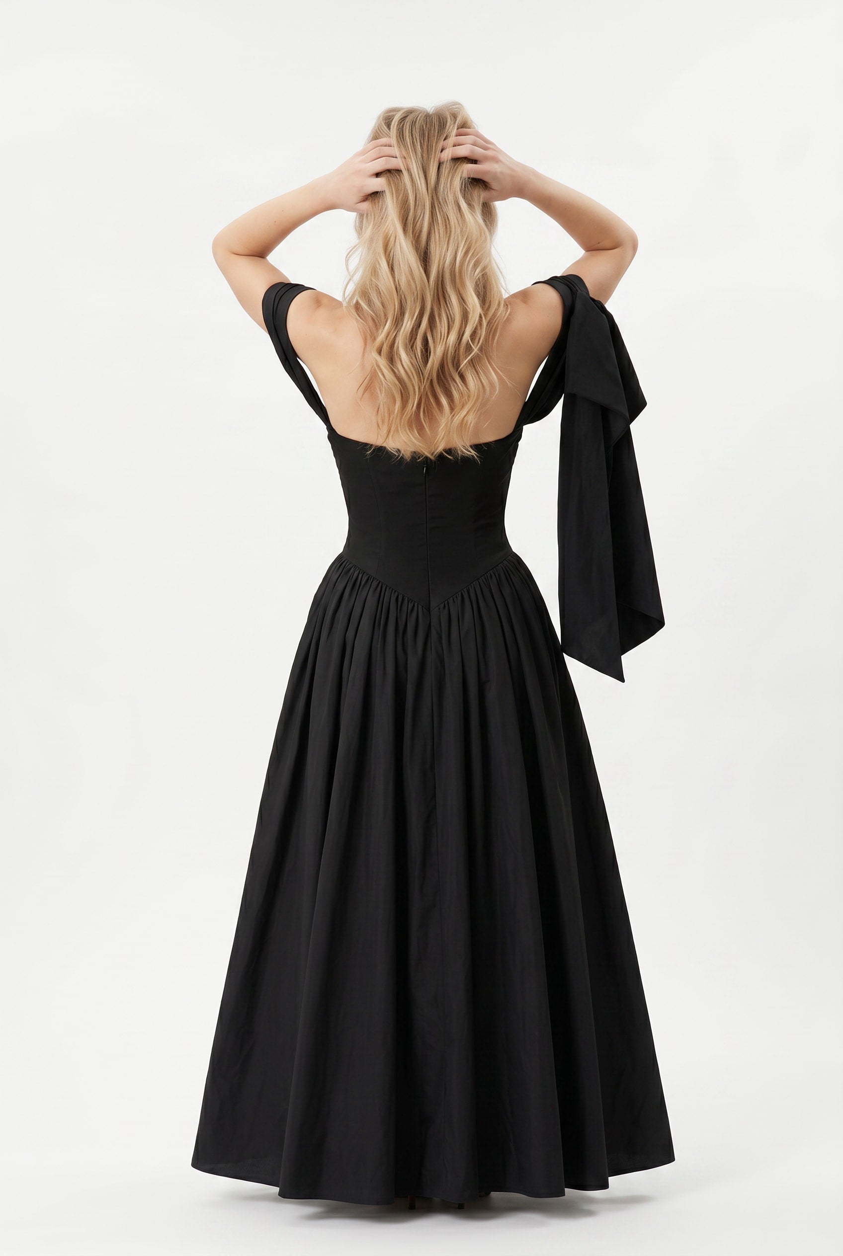 Black Off-Shoulder Ballgown Maxi Dress