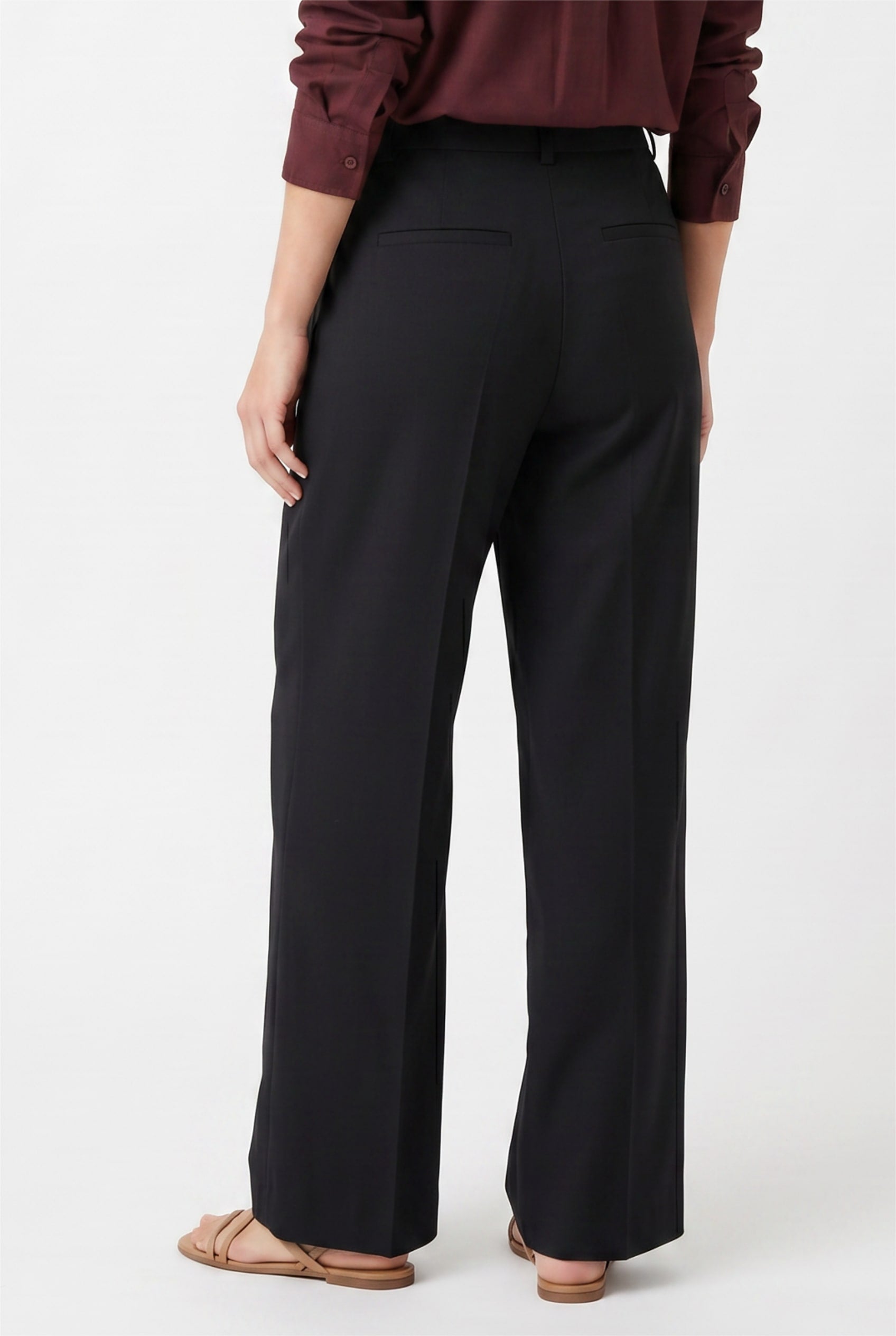 Black Wide Leg Tailored Trousers