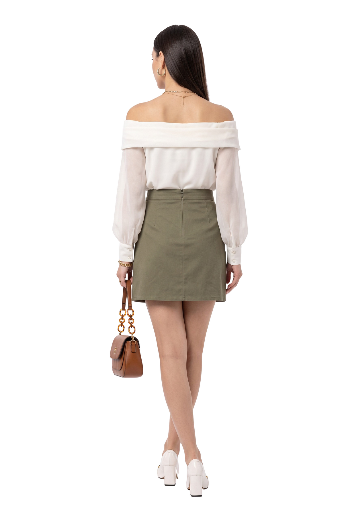 Olive Green A-Line Mini Skirt