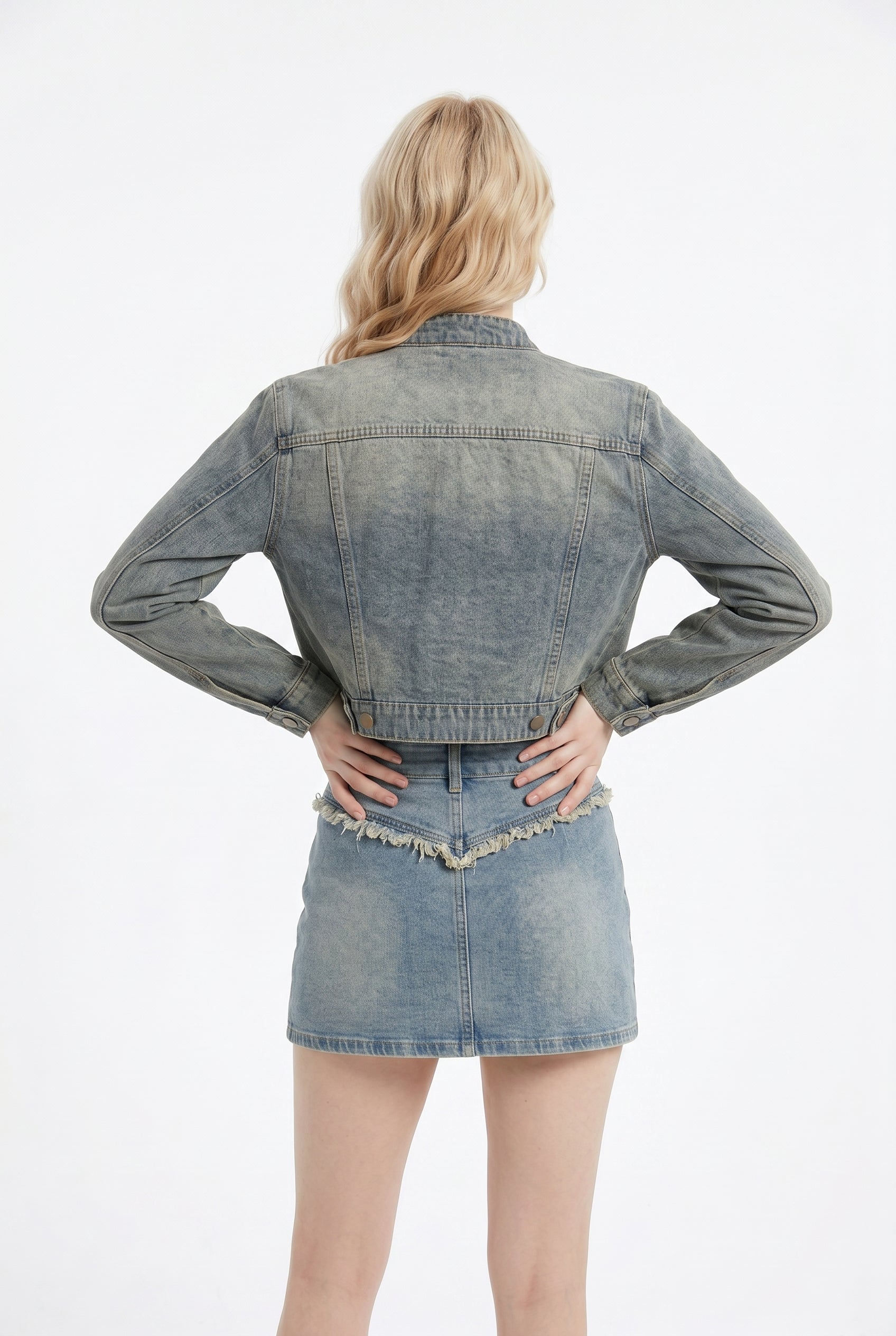 Light Wash Cropped Denim Jacket