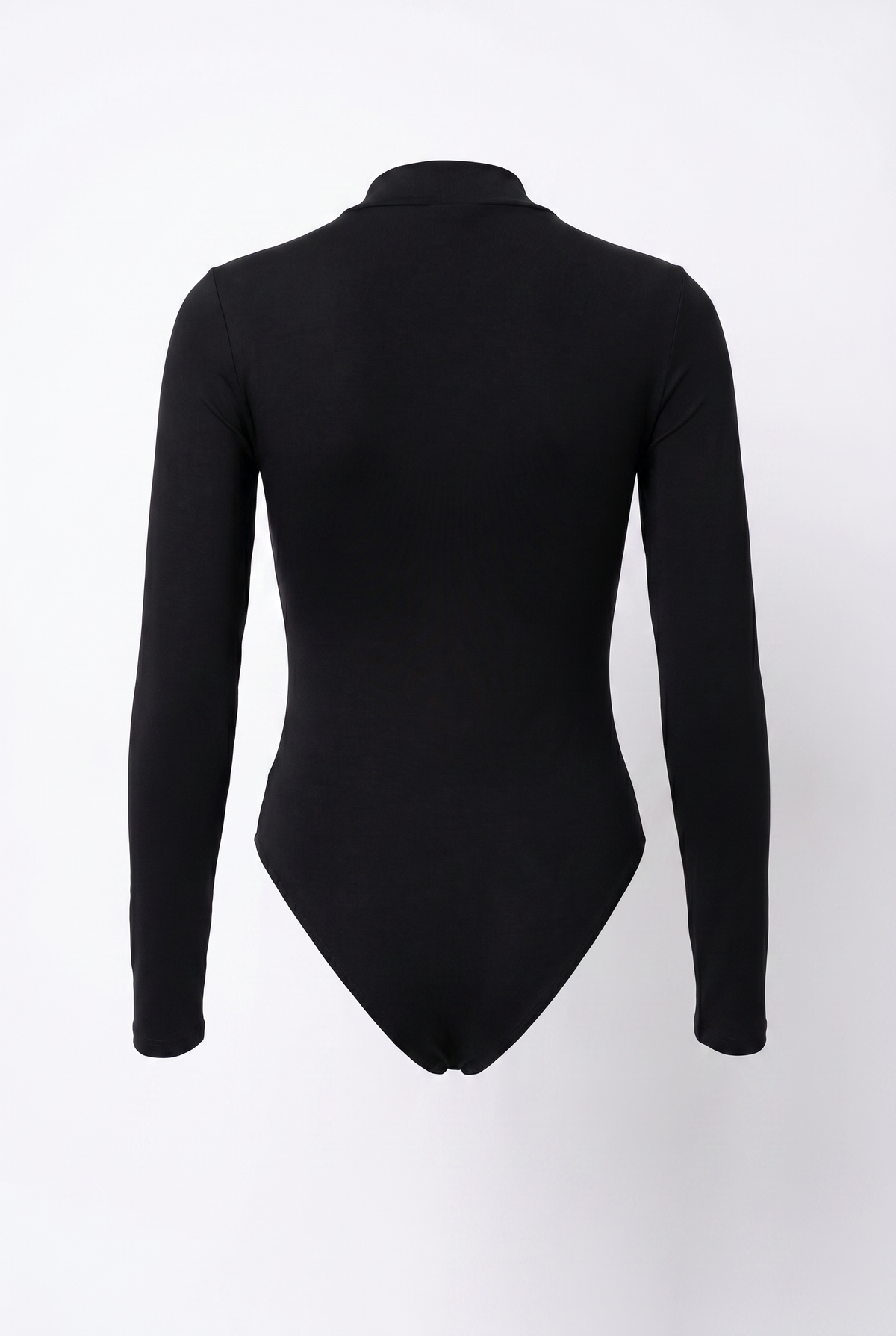 Black Mesh Panel Turtleneck Bodysuit