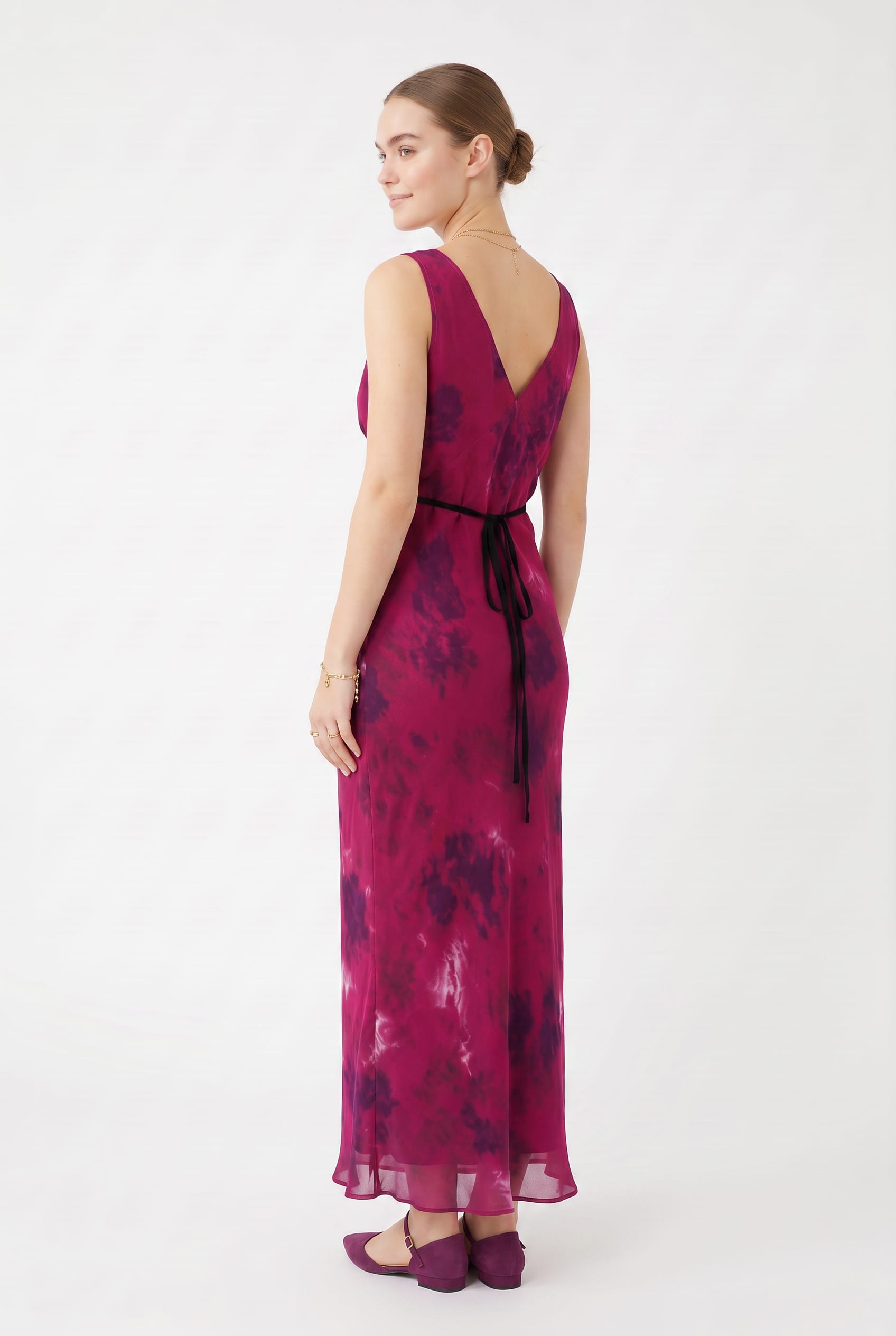 Fuchsia Floral Print Maxi Dress