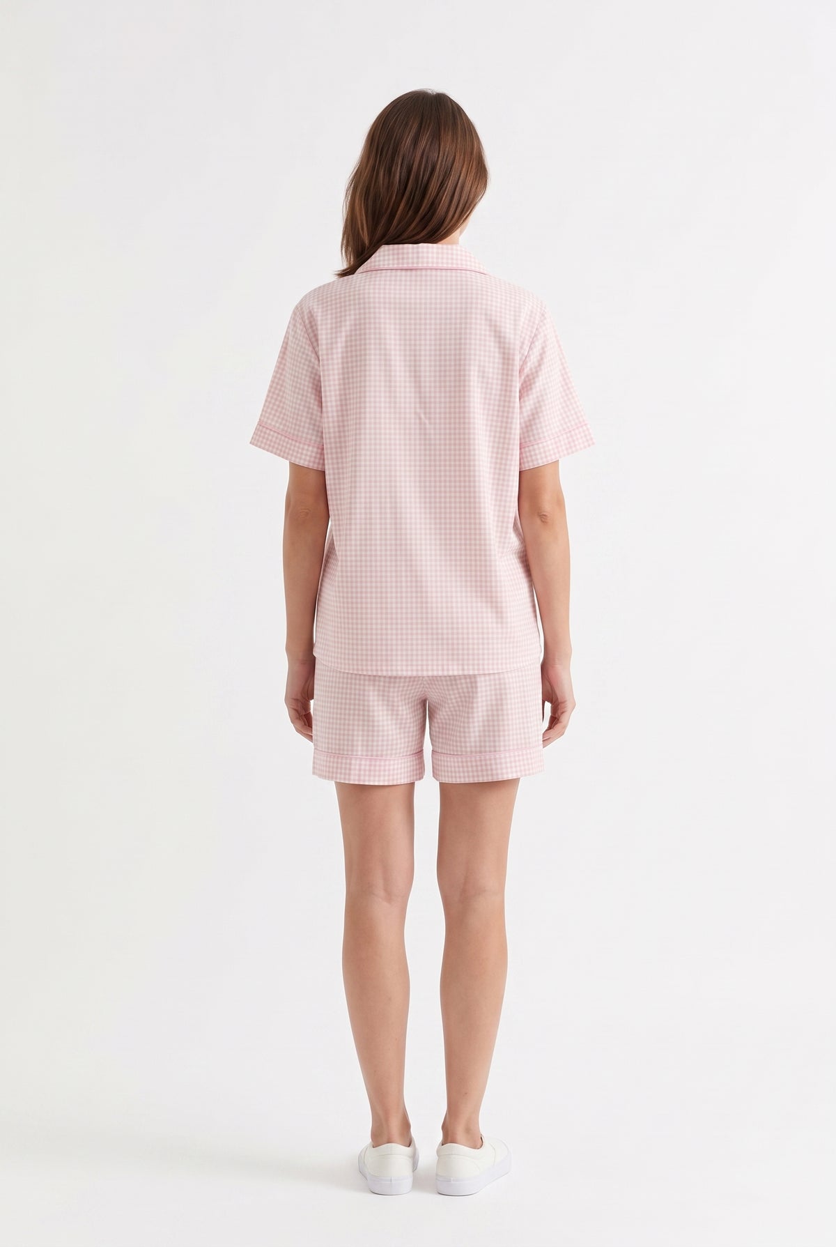 Pink Gingham Cotton Pyjama Set
