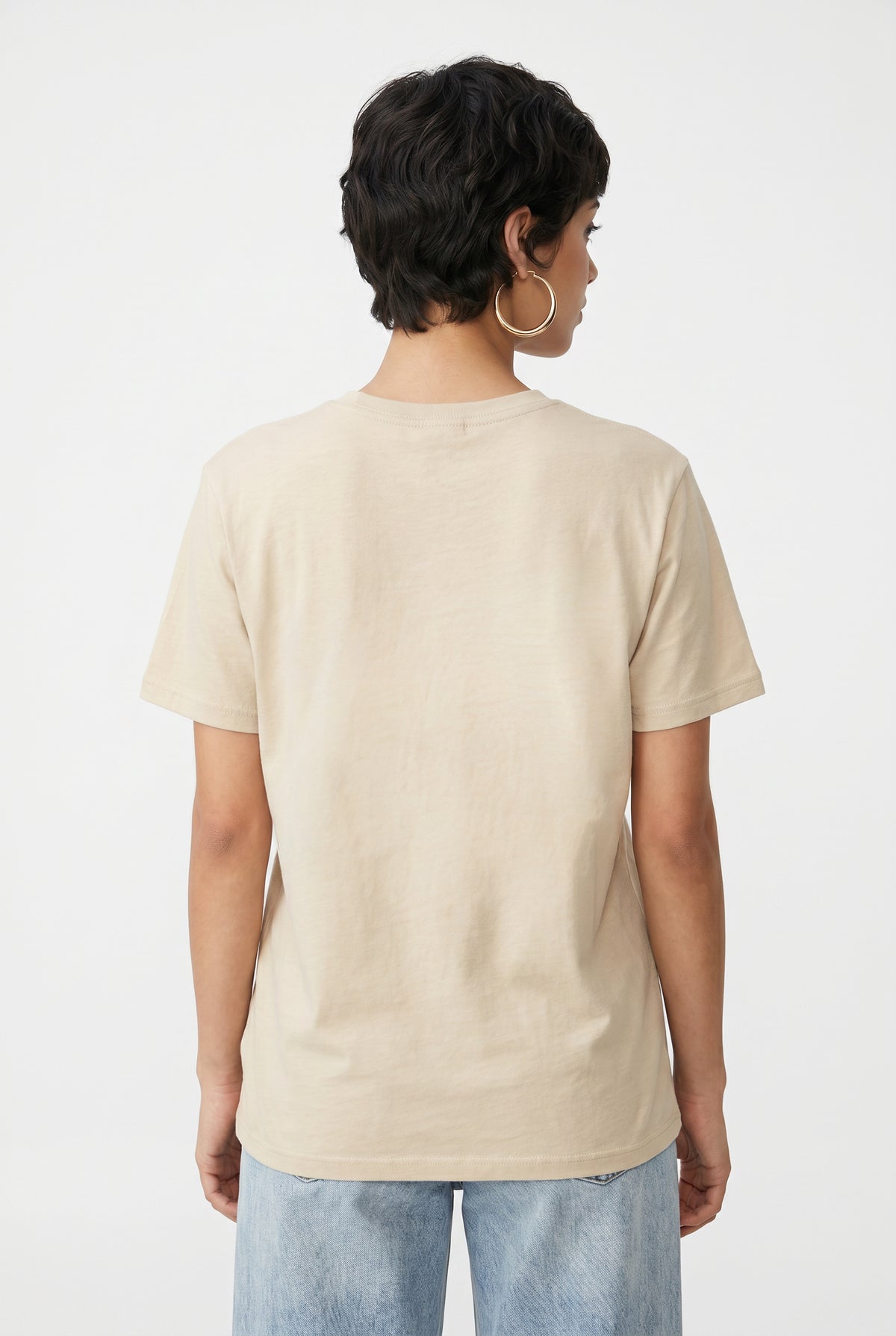 Beige Retro Graphic T-Shirt