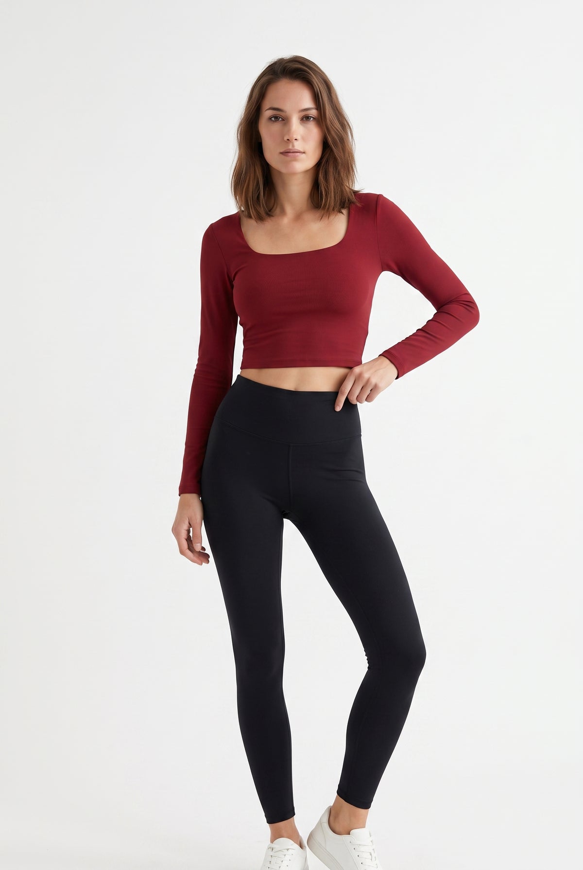 Burgundy Open Back Crop Top
