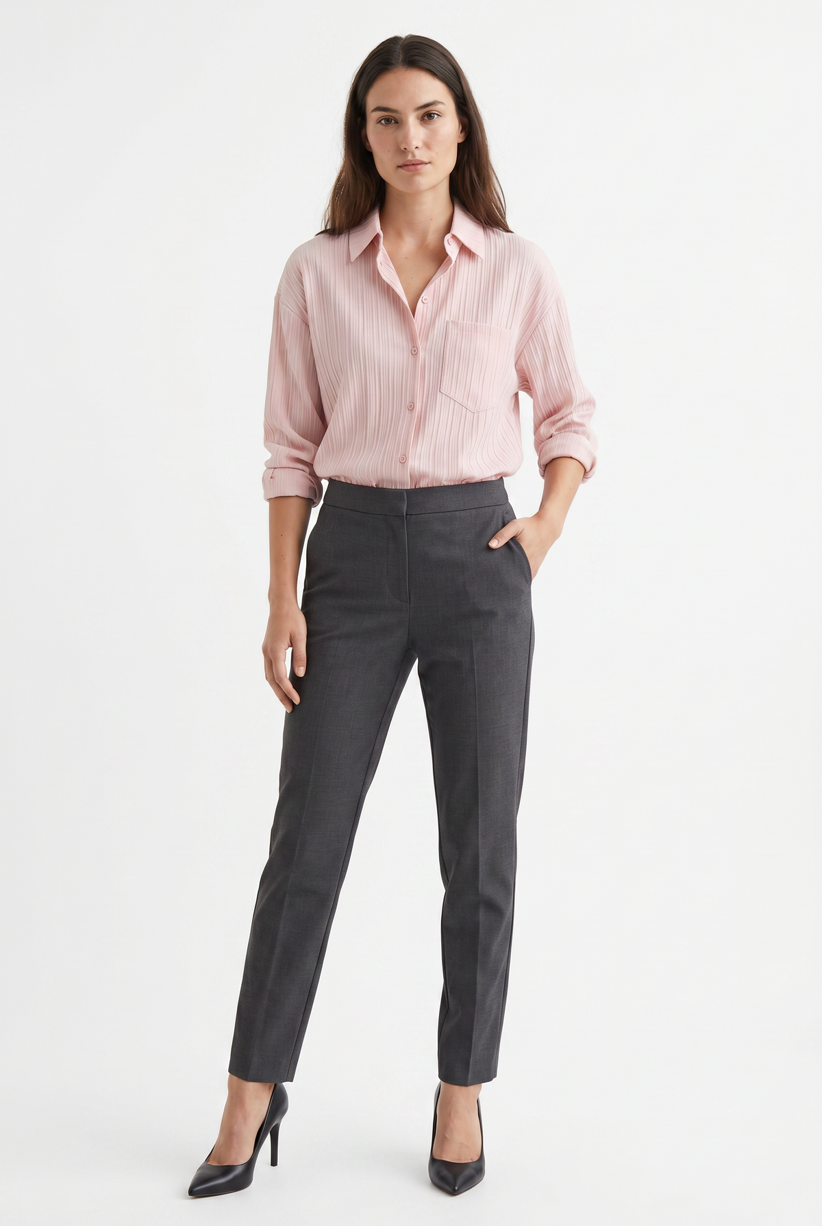 Pink Striped Relaxed Button-Up Shirt