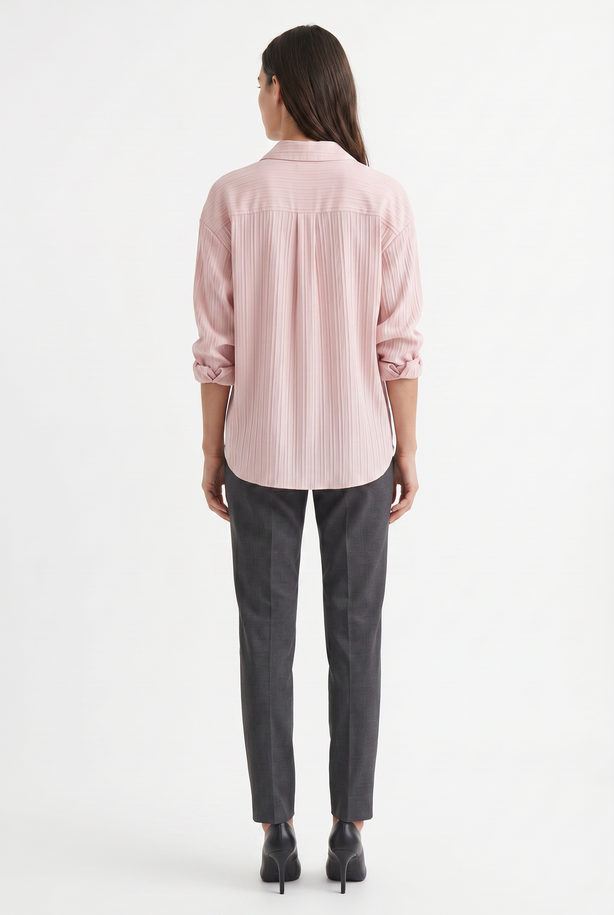 Pink Striped Relaxed Button-Up Shirt