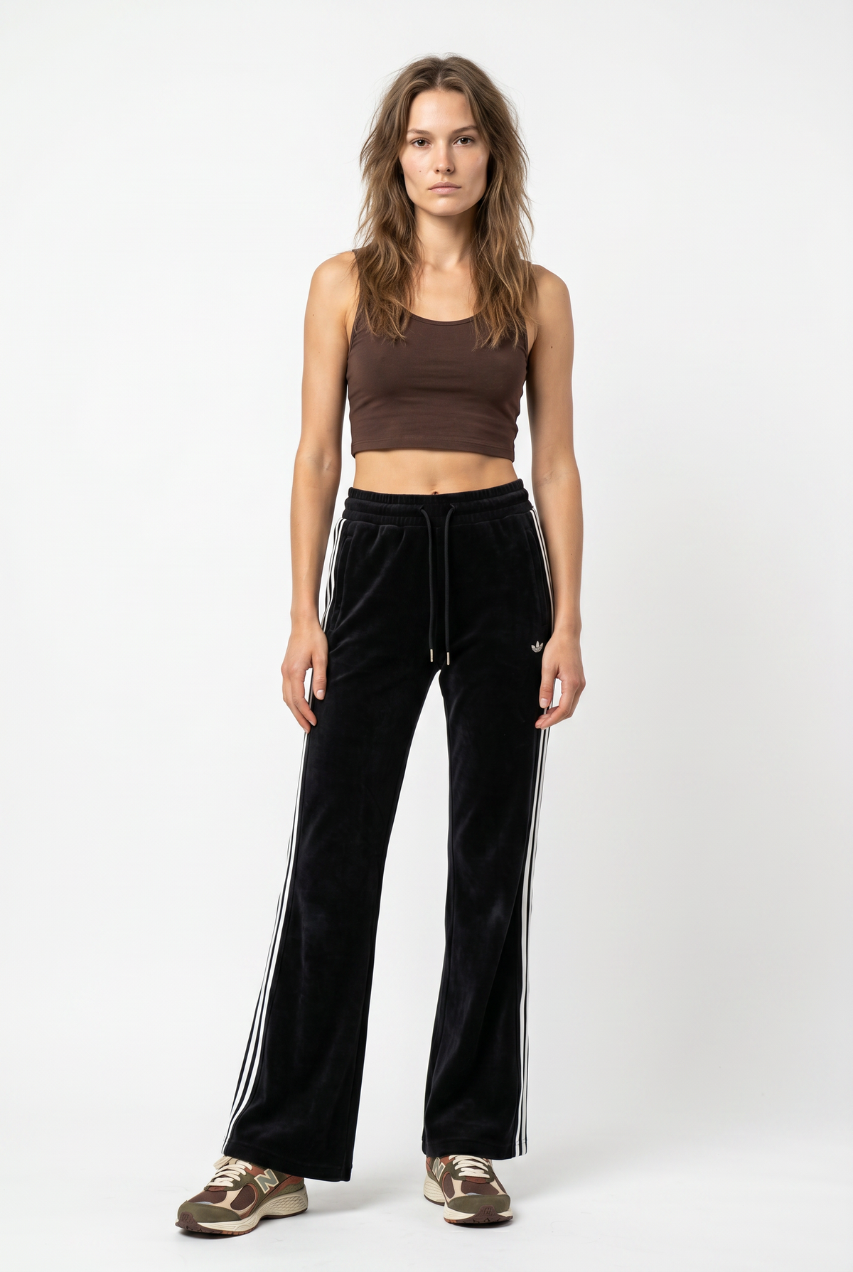 Black Velour Wide Leg Pants