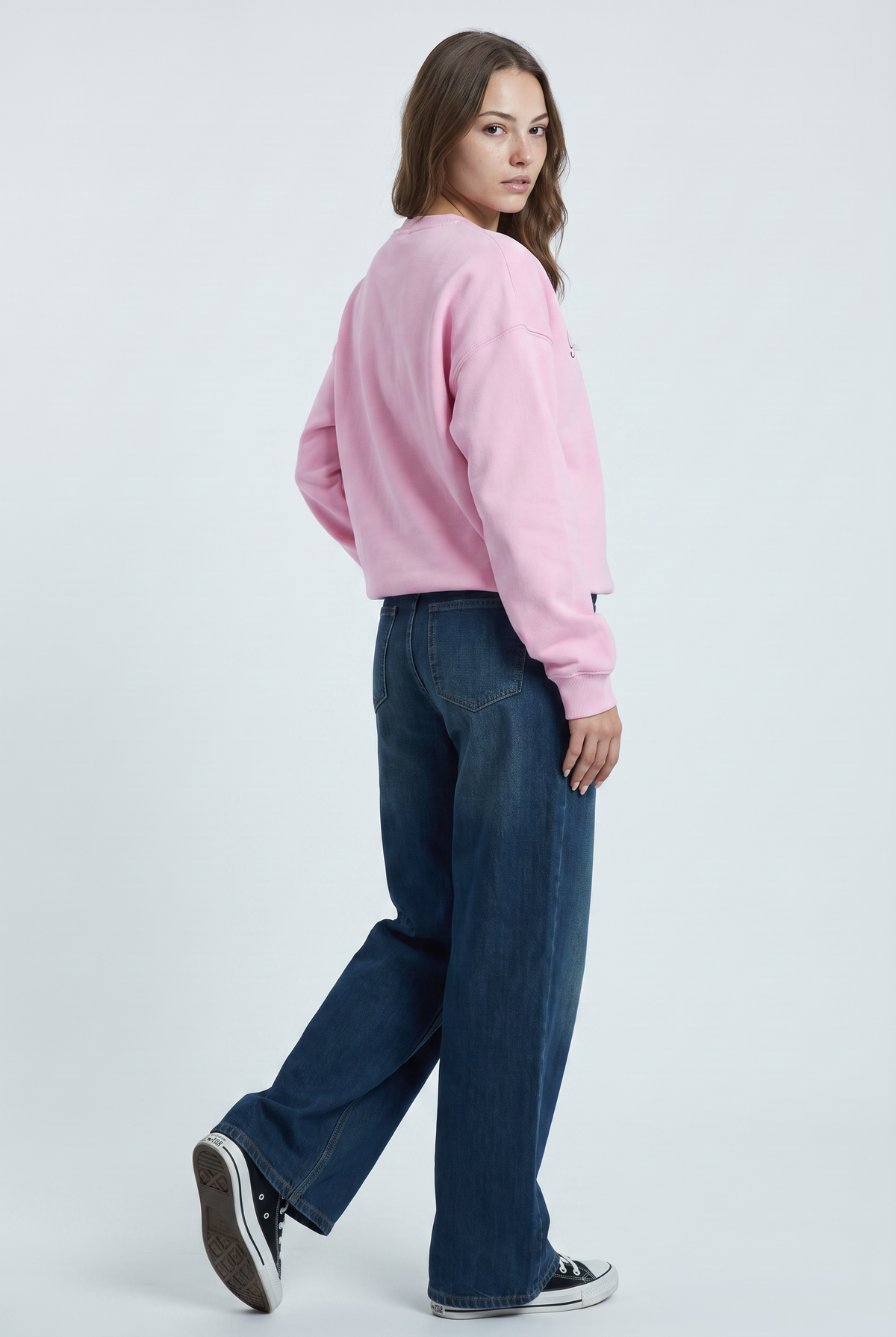 Pink Oversized Graphic Cotton Sweatshirt
