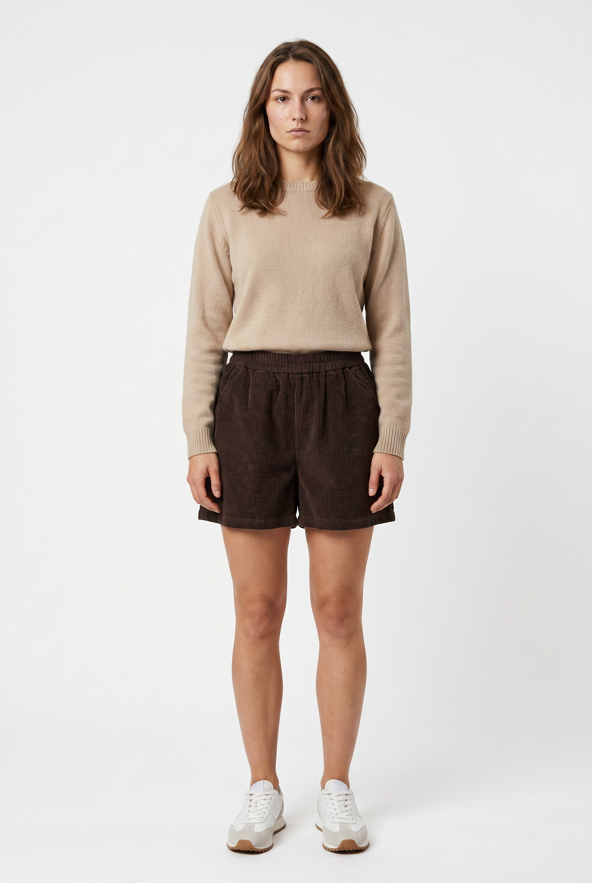 Black Corduroy Relaxed Mini Shorts