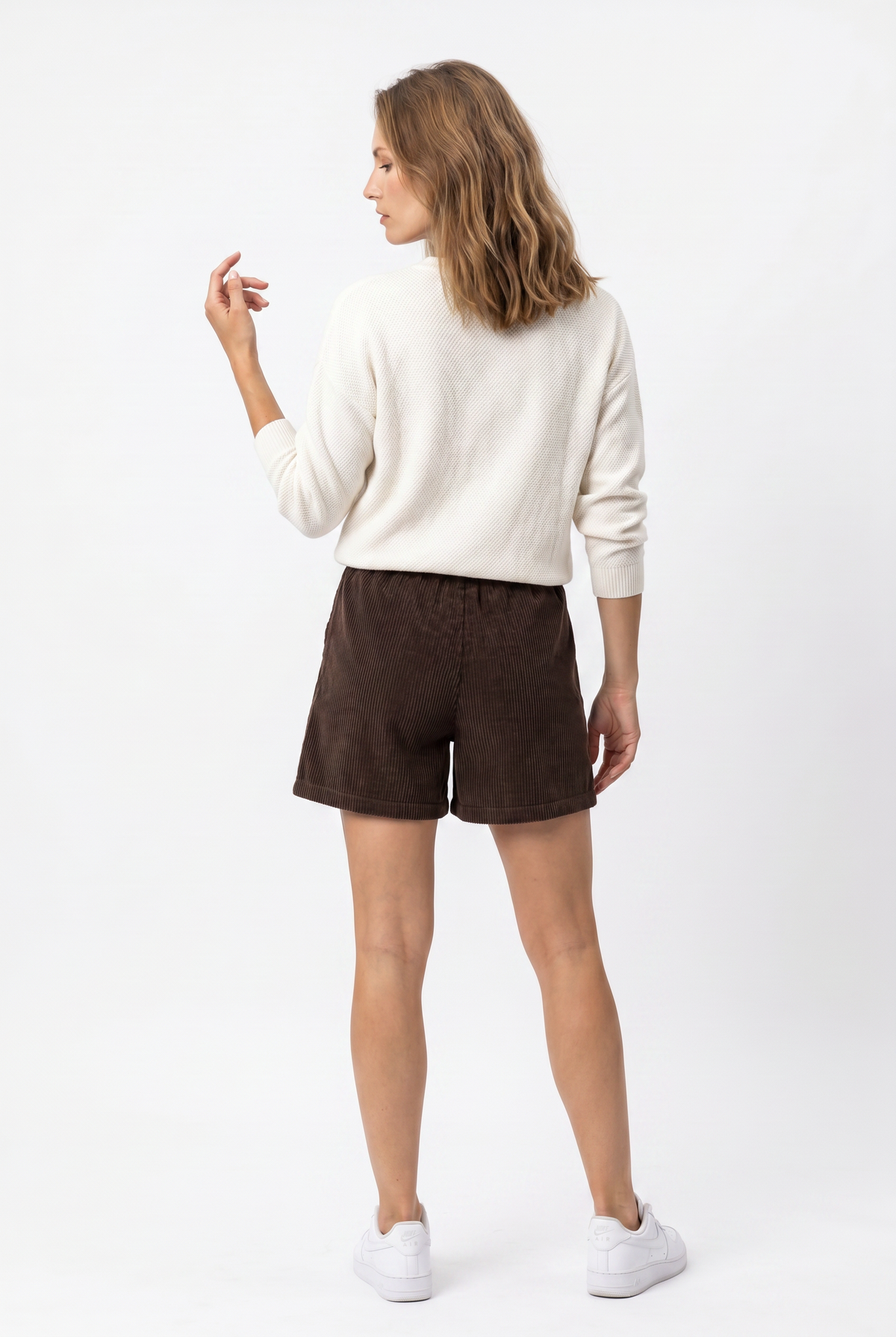 Brown Corduroy Relaxed Fit Shorts