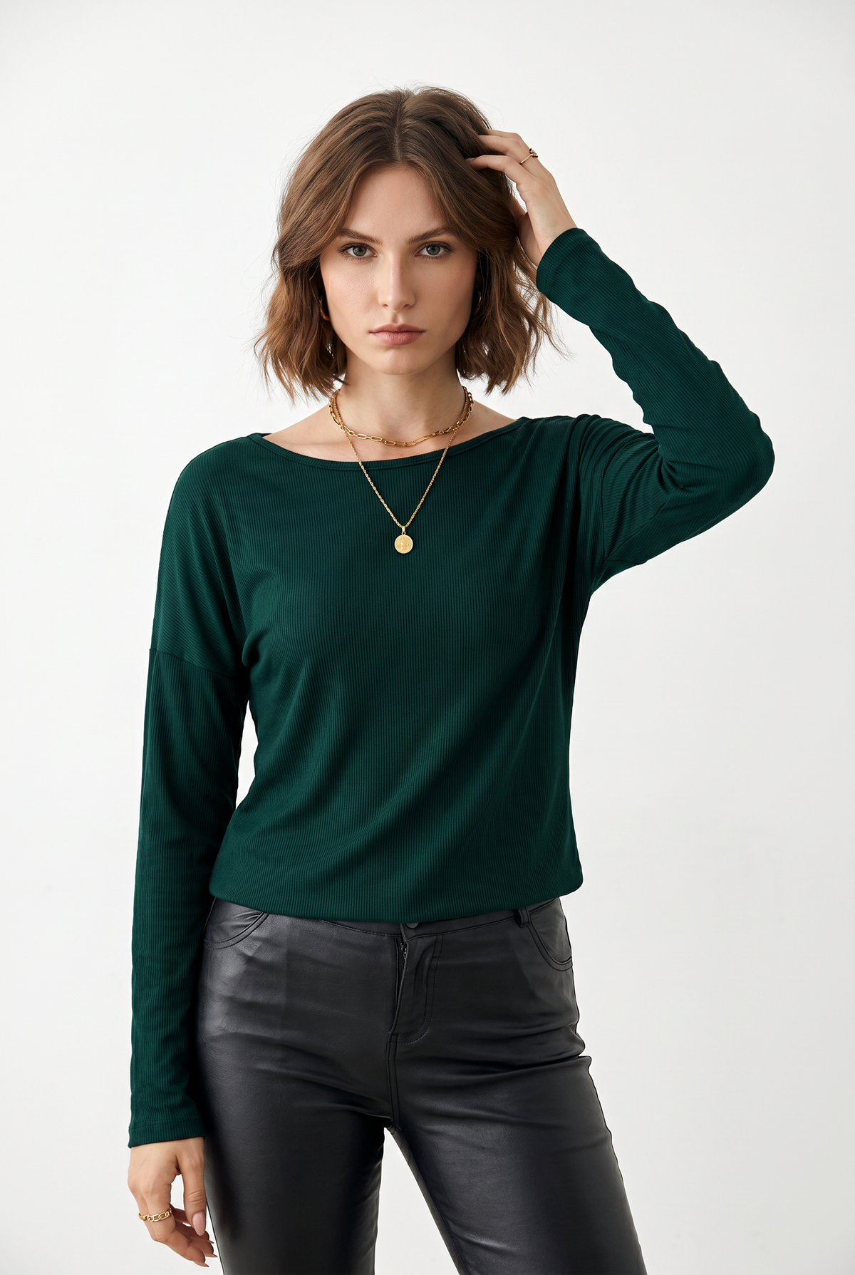 Green Butterfly Lace Back Blouse