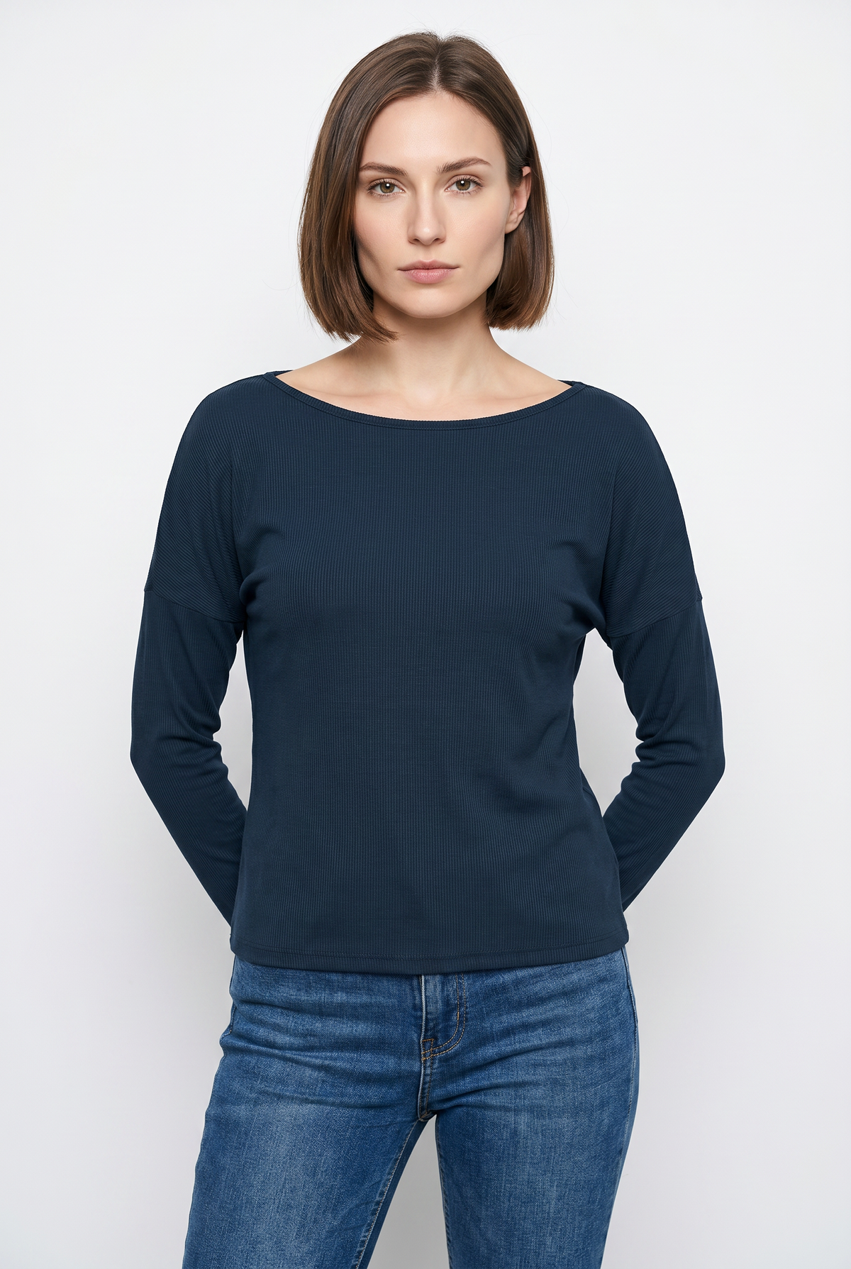 Navy Lace Butterfly Back Top