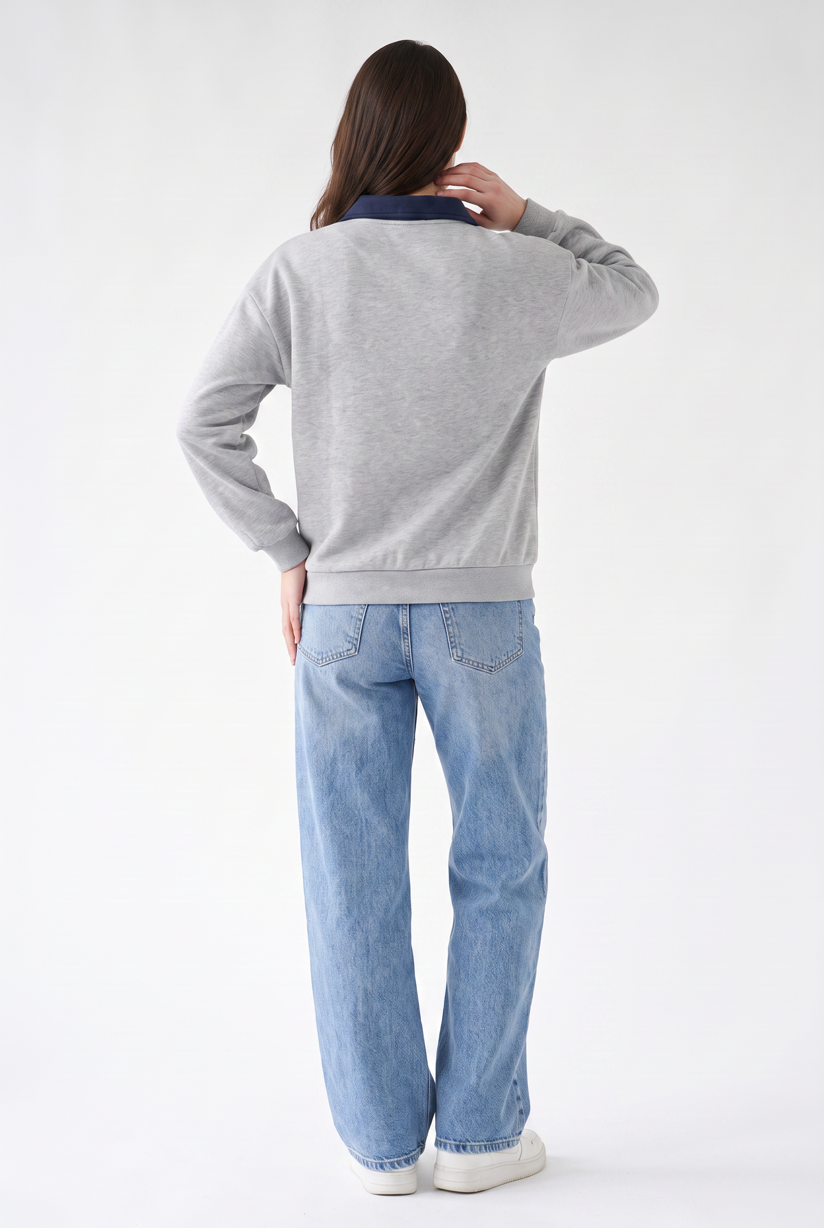 Gray Manhattan Graphic Polo Sweatshirt