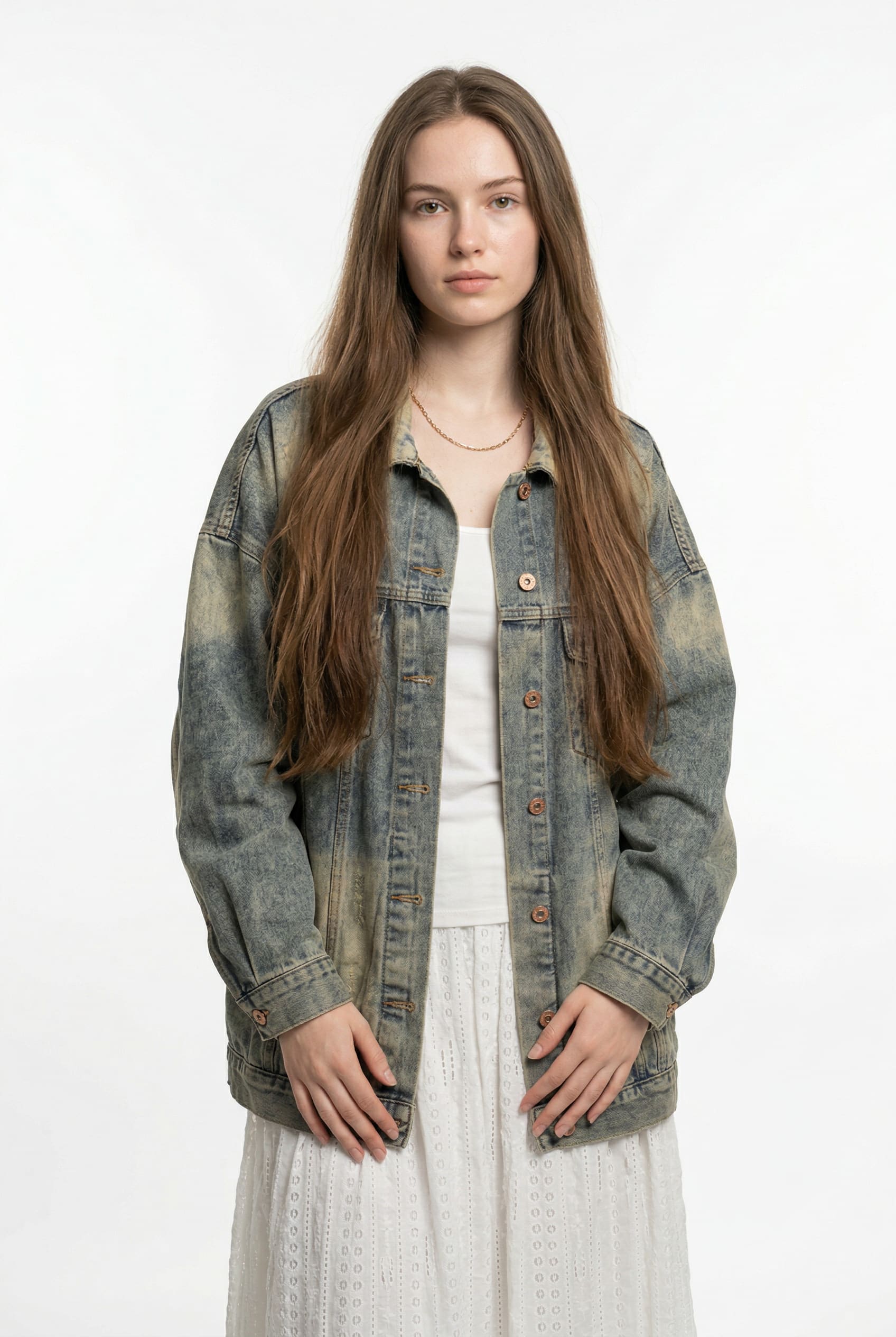 Acid Wash Oversized Denim Jacket