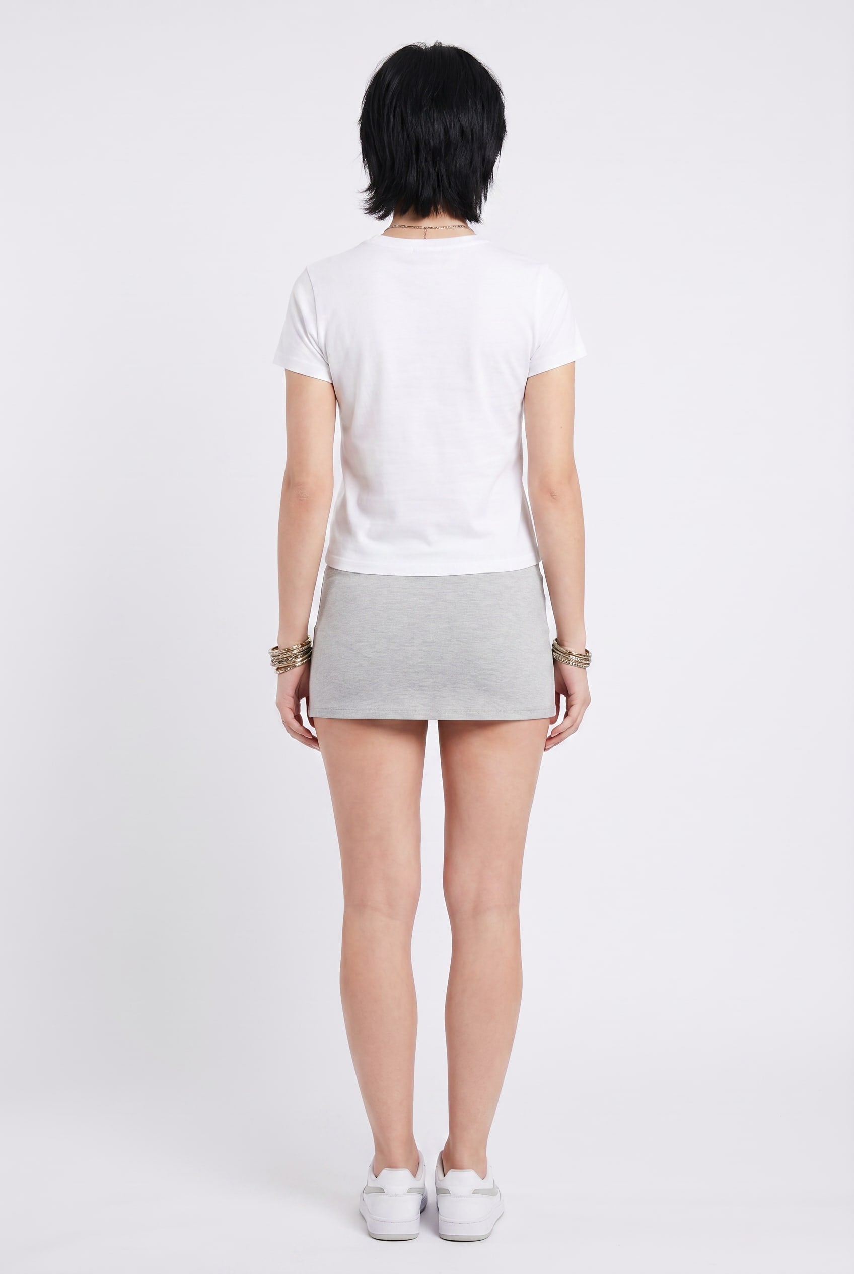Light Grey Drawstring Skort Shorts