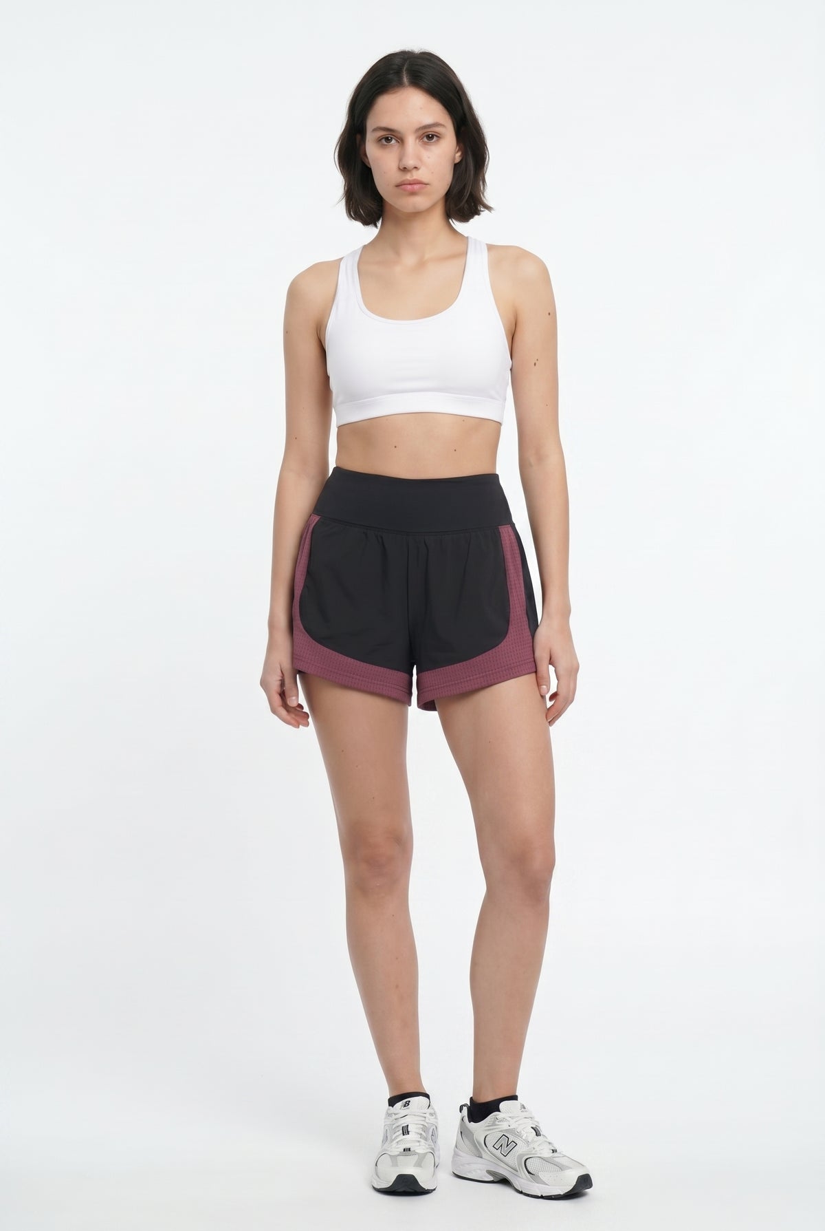 Black Pink Colorblock Running Shorts