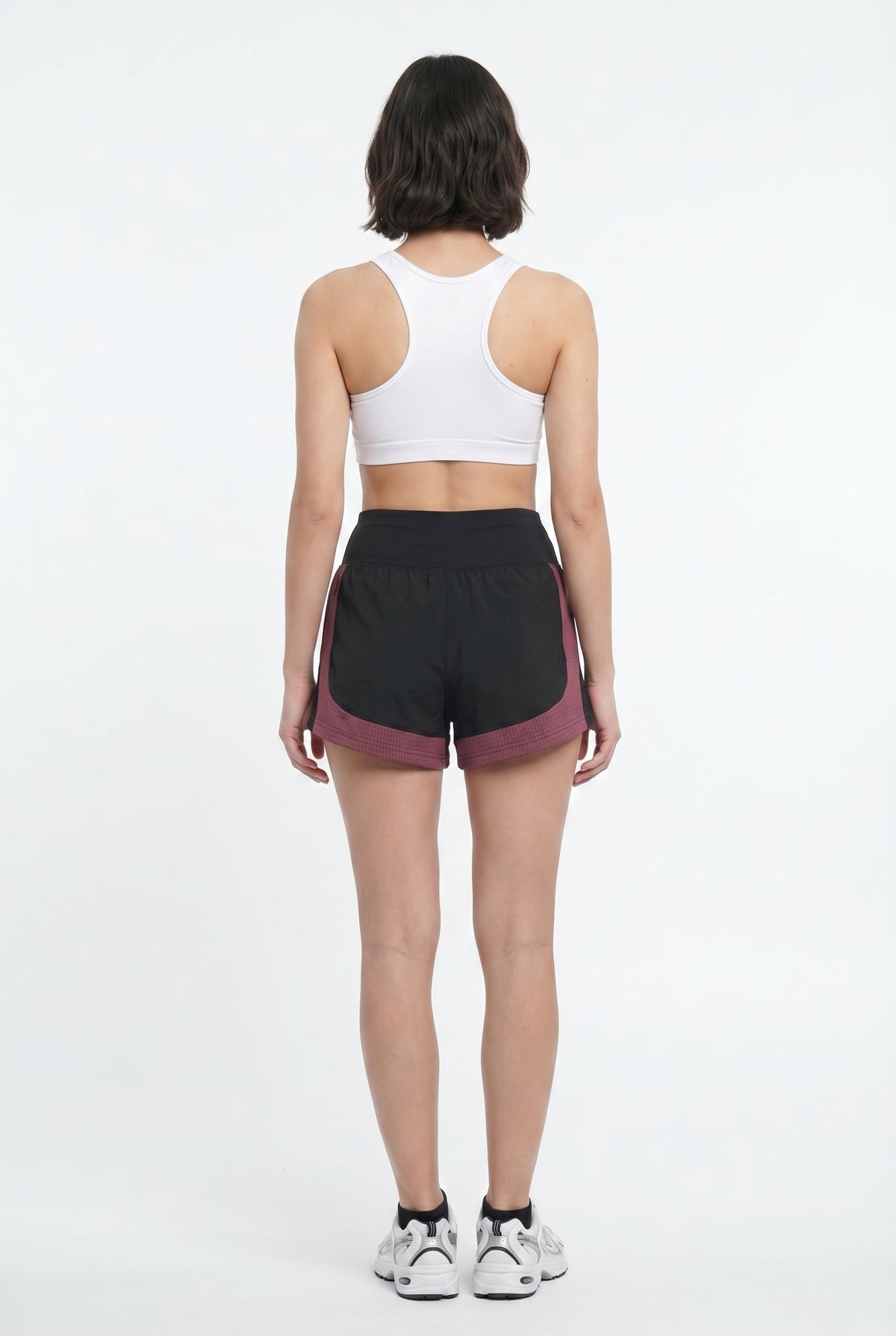 Black Pink Colorblock Running Shorts