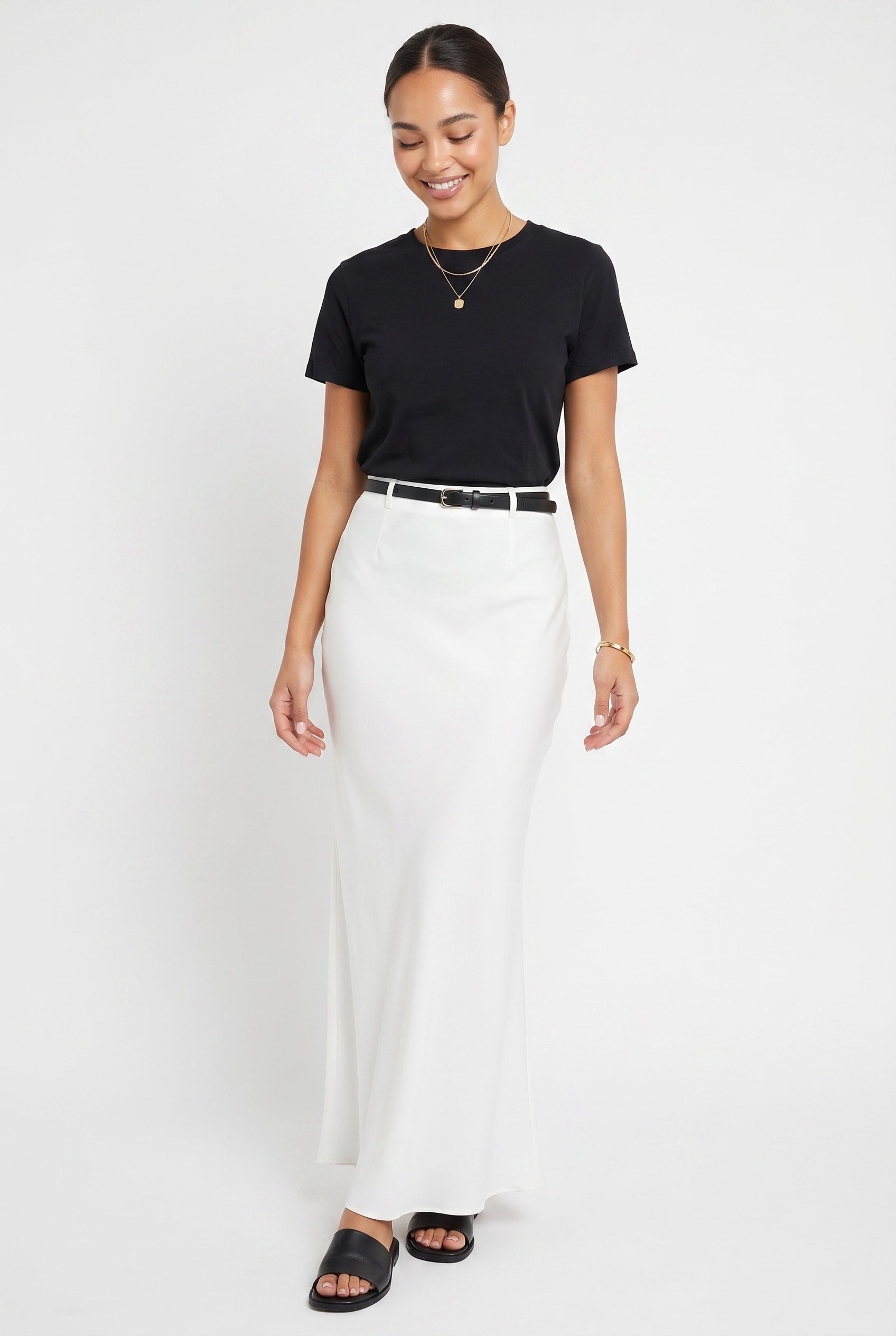White Flowing Maxi Skirt