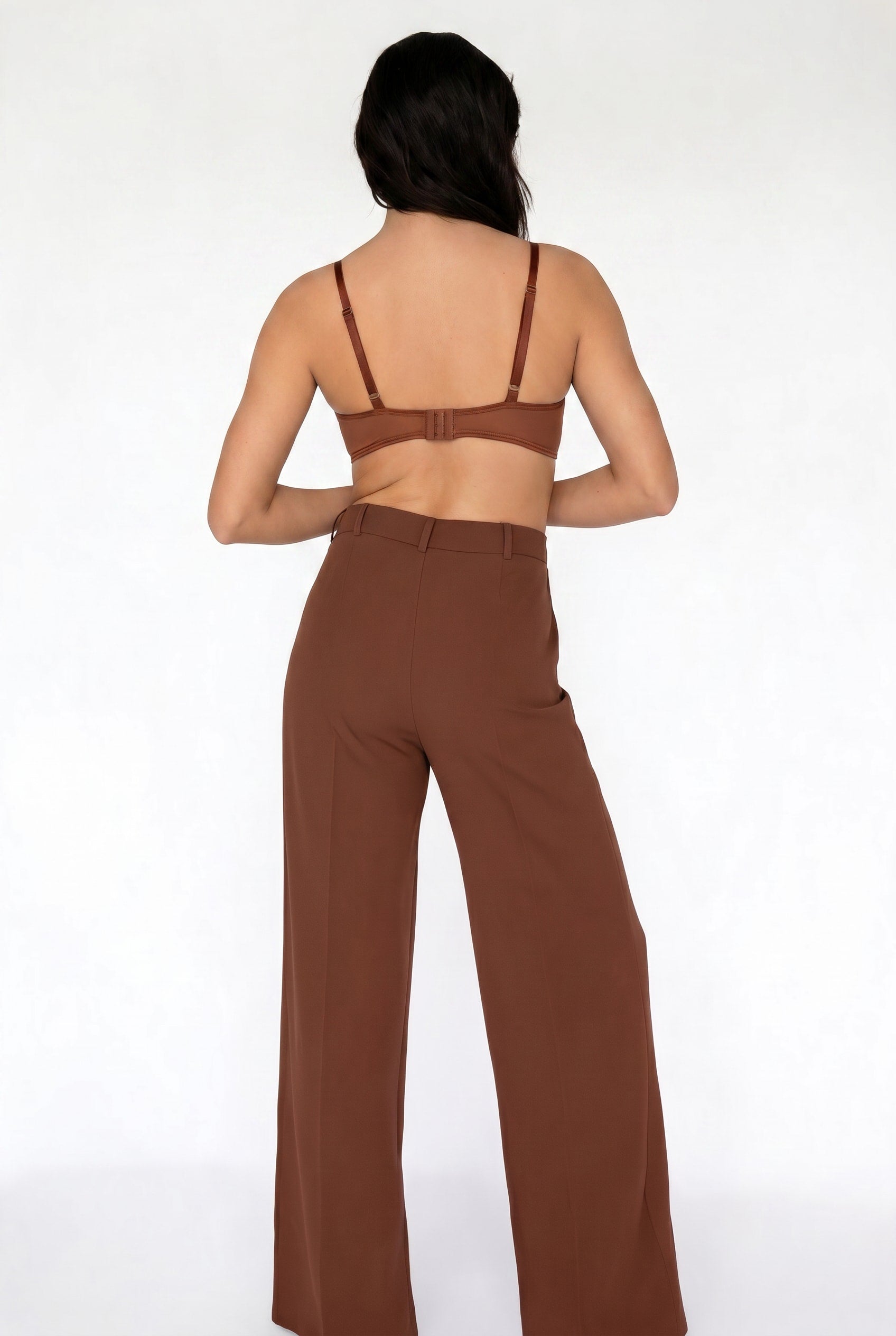 Terracotta Lace Trim Balconette Bra