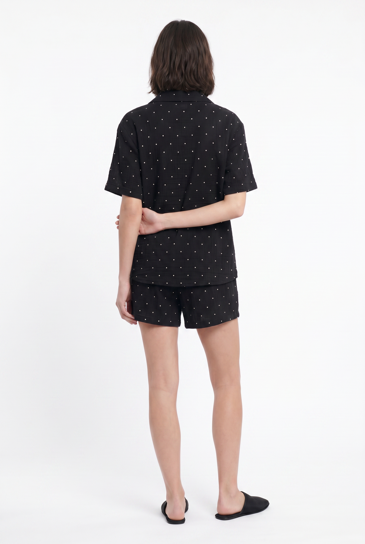 Black Polka Dot Pyjama Short Set
