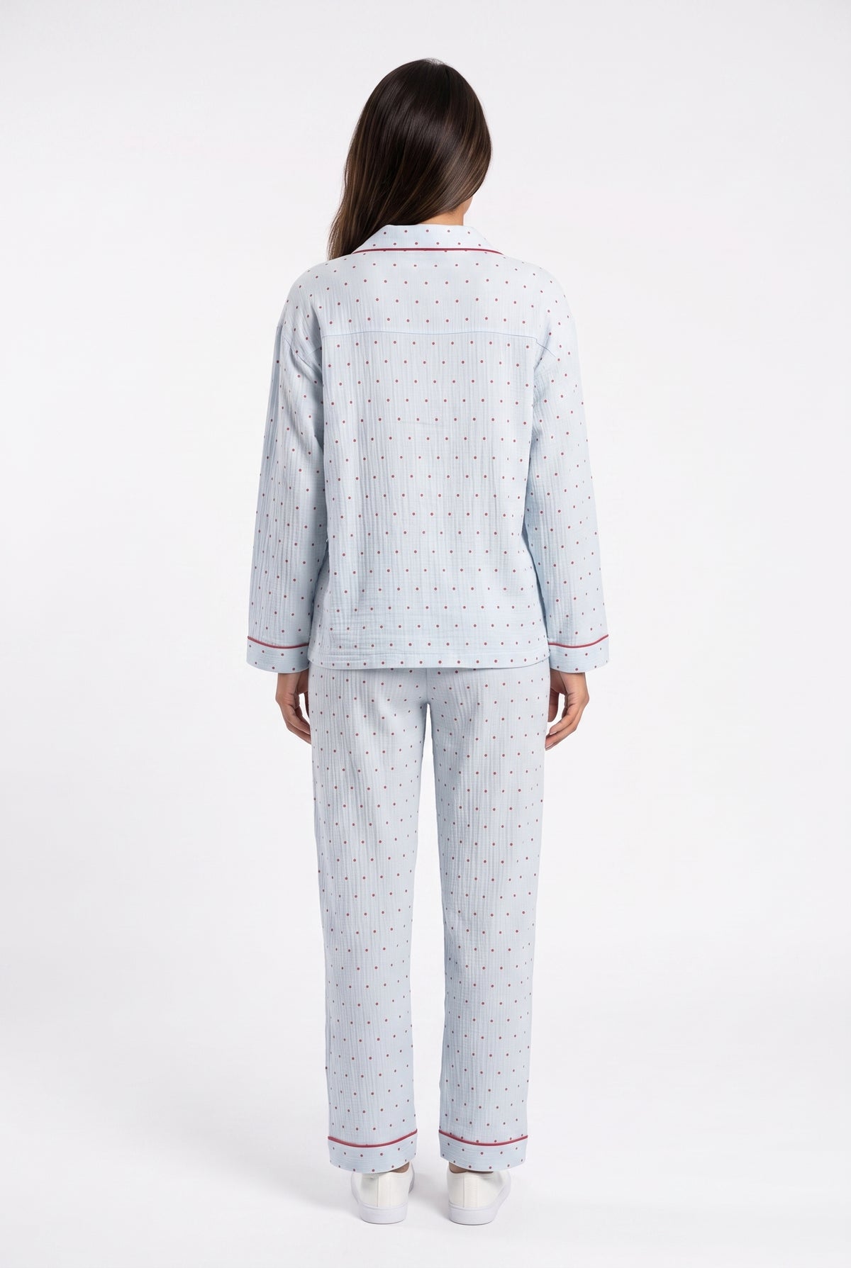 Blue Dotted Relaxed Pyjama Set