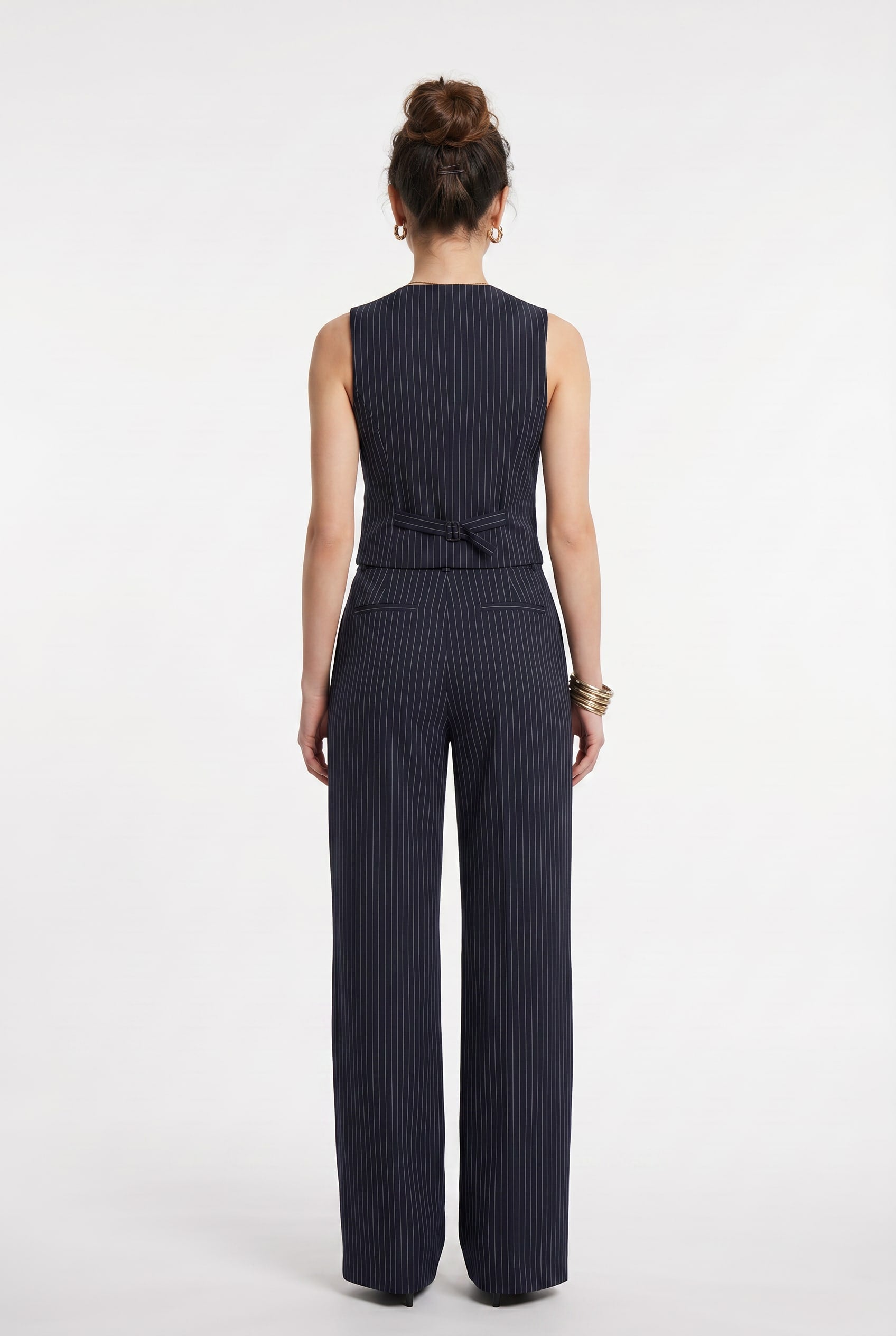 Navy Pinstripe Vest and Trouser Co-ord