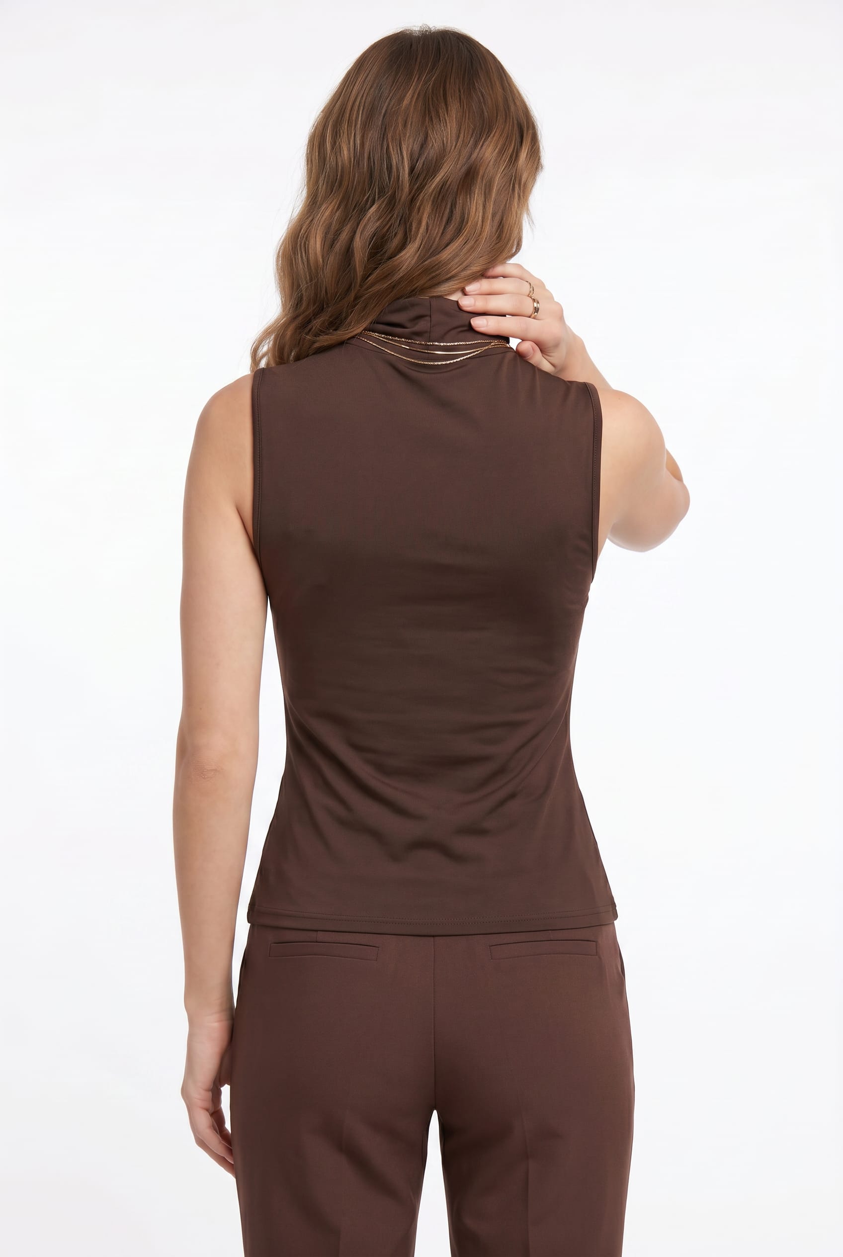 Chocolate Brown Halter Neck Top