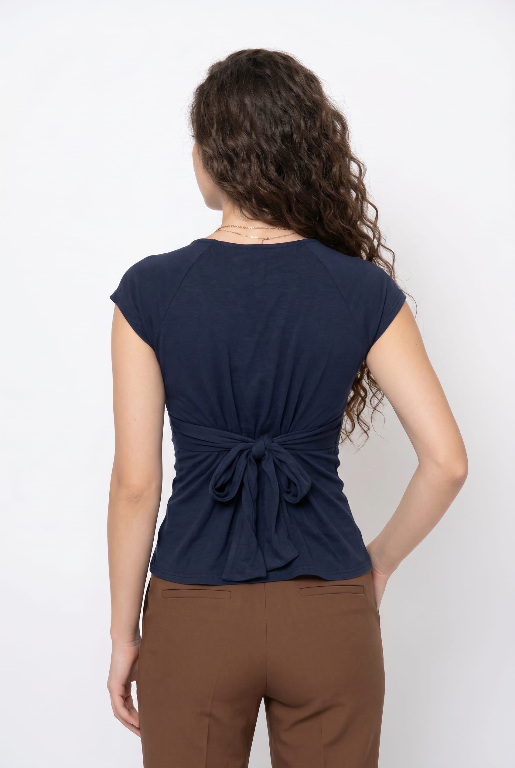 Navy V-Neck Fitted Tank Top