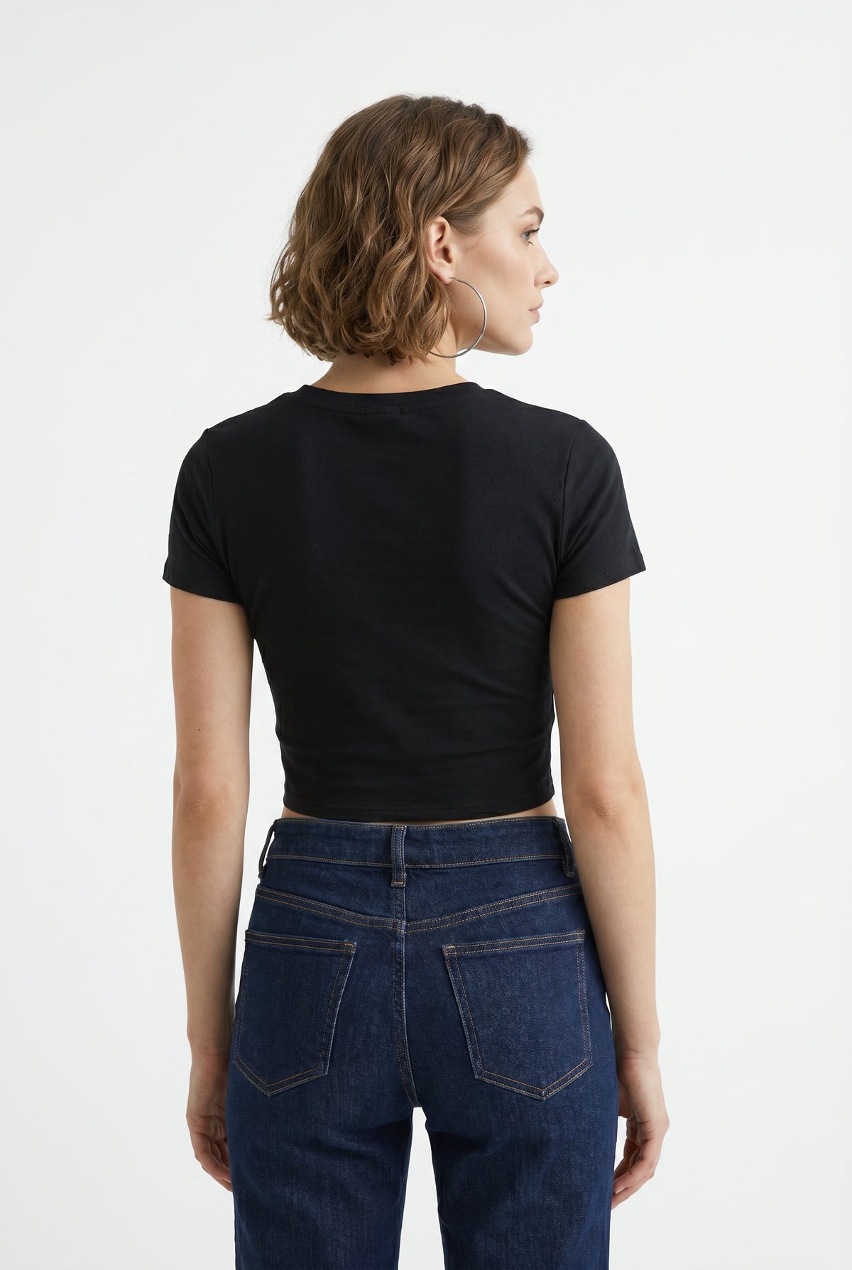 Black Graphic Crop T-Shirt
