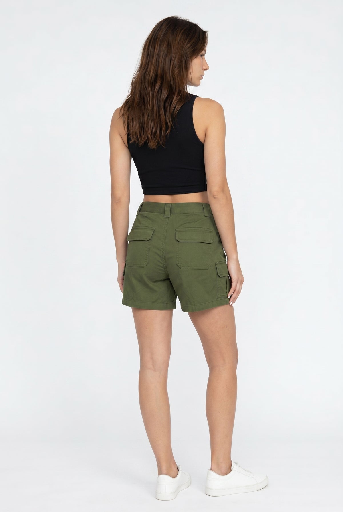 Olive Green Utility Cargo Shorts