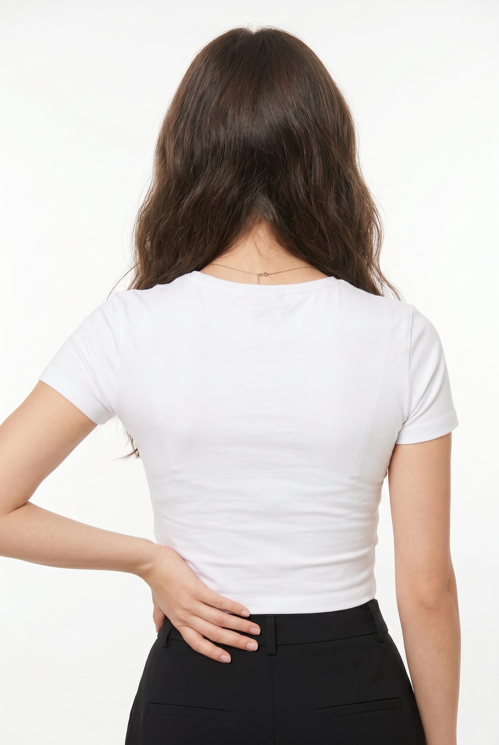 White Fitted Crop T-Shirt