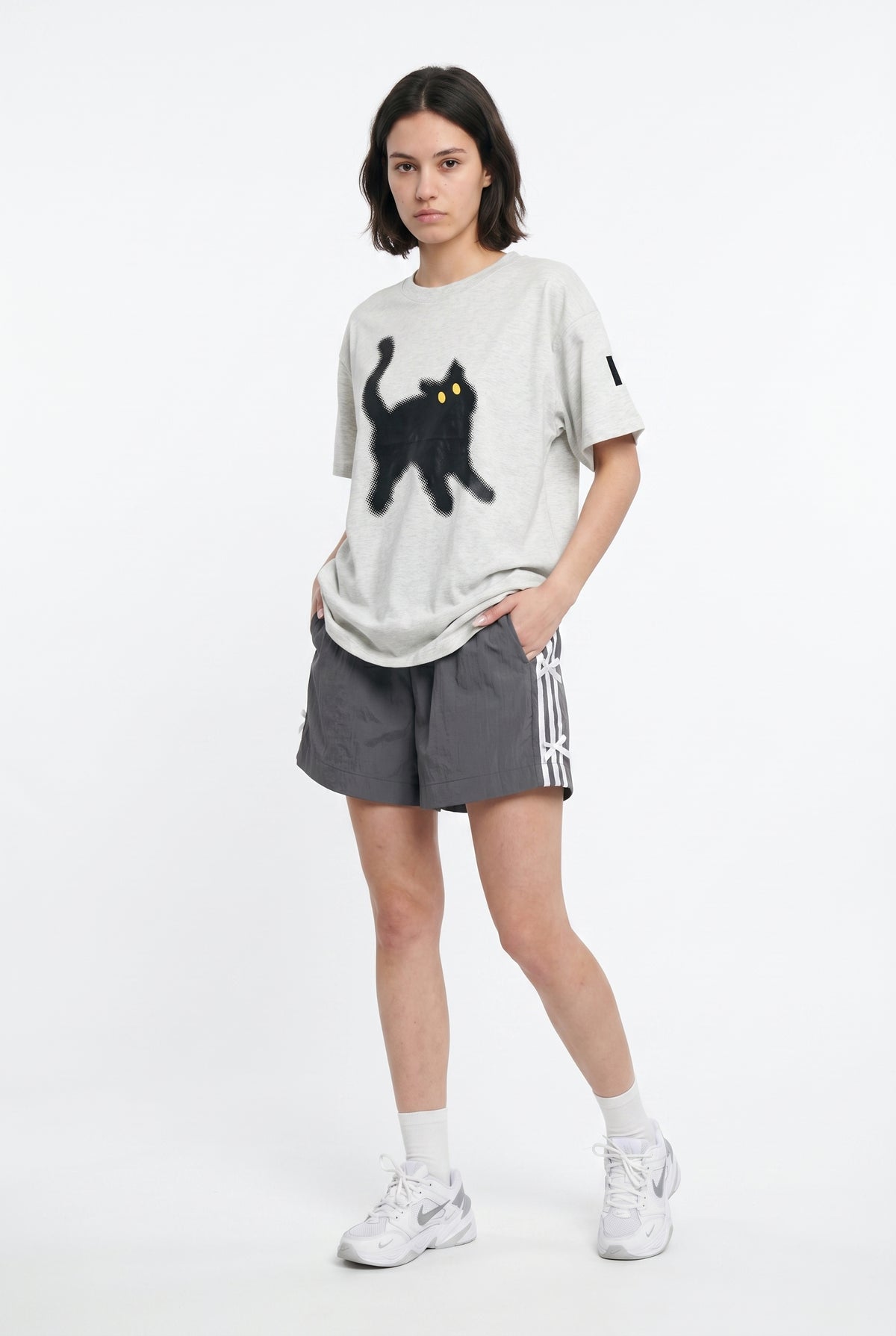 Gray Active Linen Casual Shorts