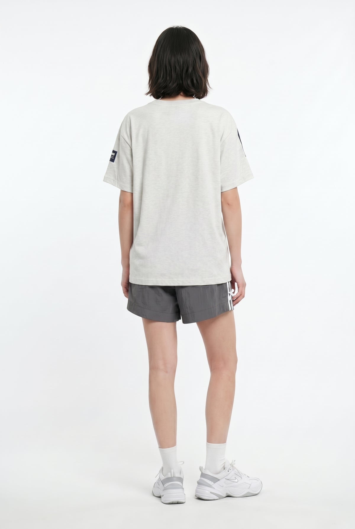 Gray Active Linen Casual Shorts