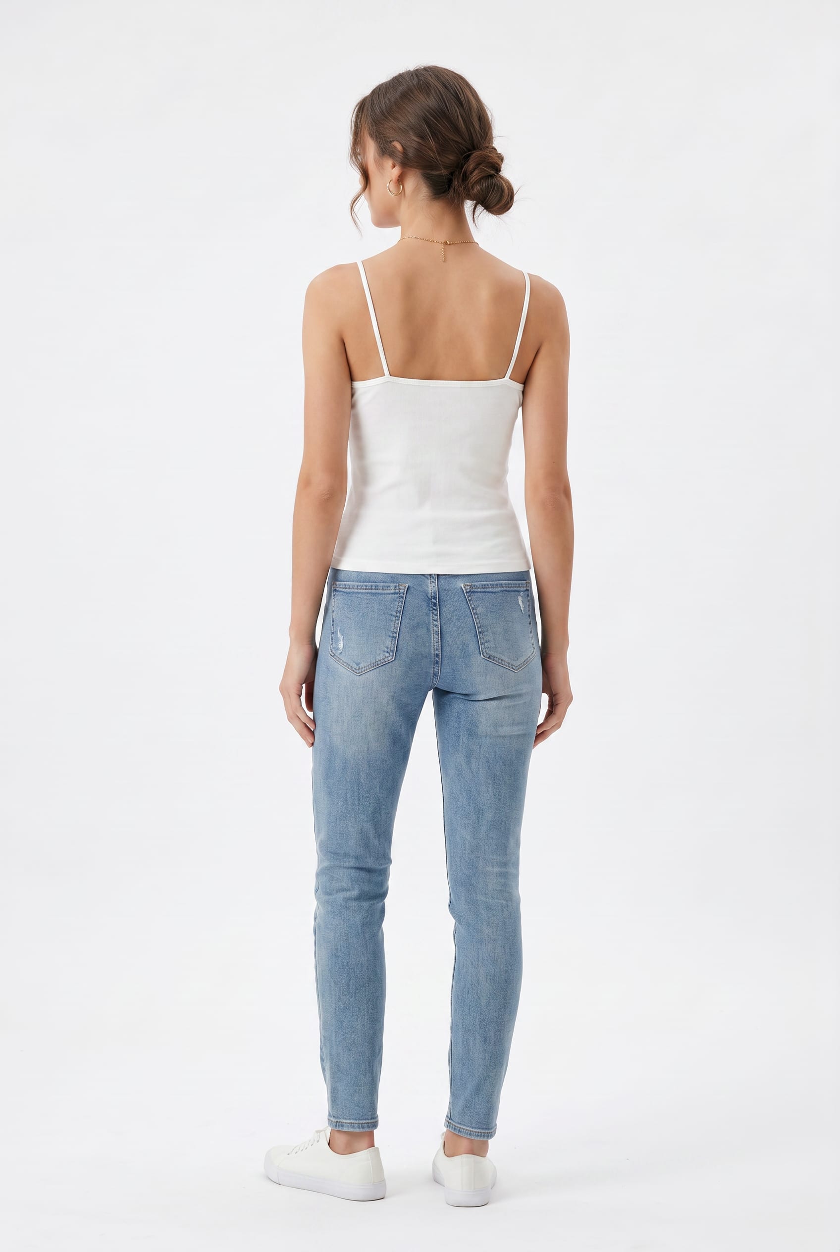 White Lace-Trim Cami Tank Top