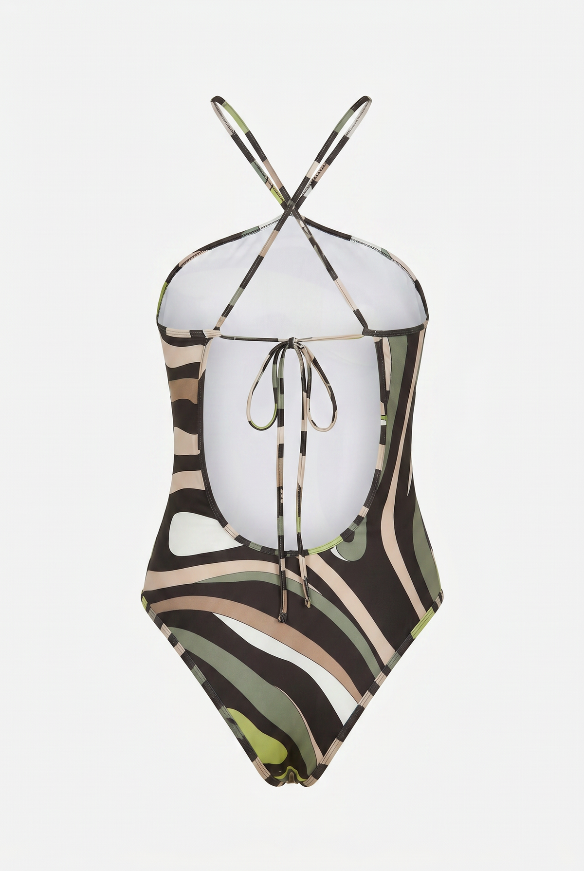 Green Swirl Print One-Piece Swimsuit