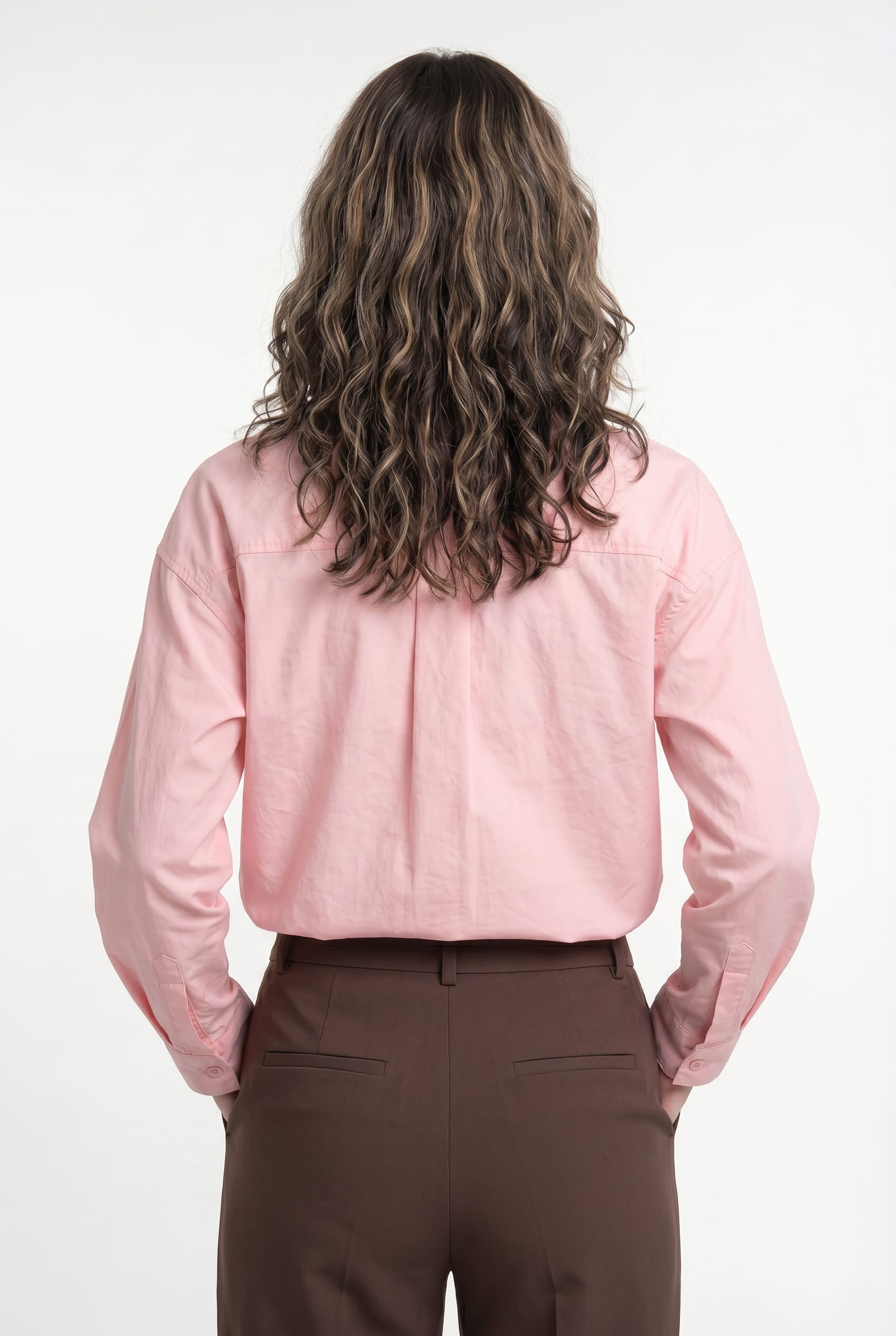 Pink Cotton Long Sleeve Work Shirt