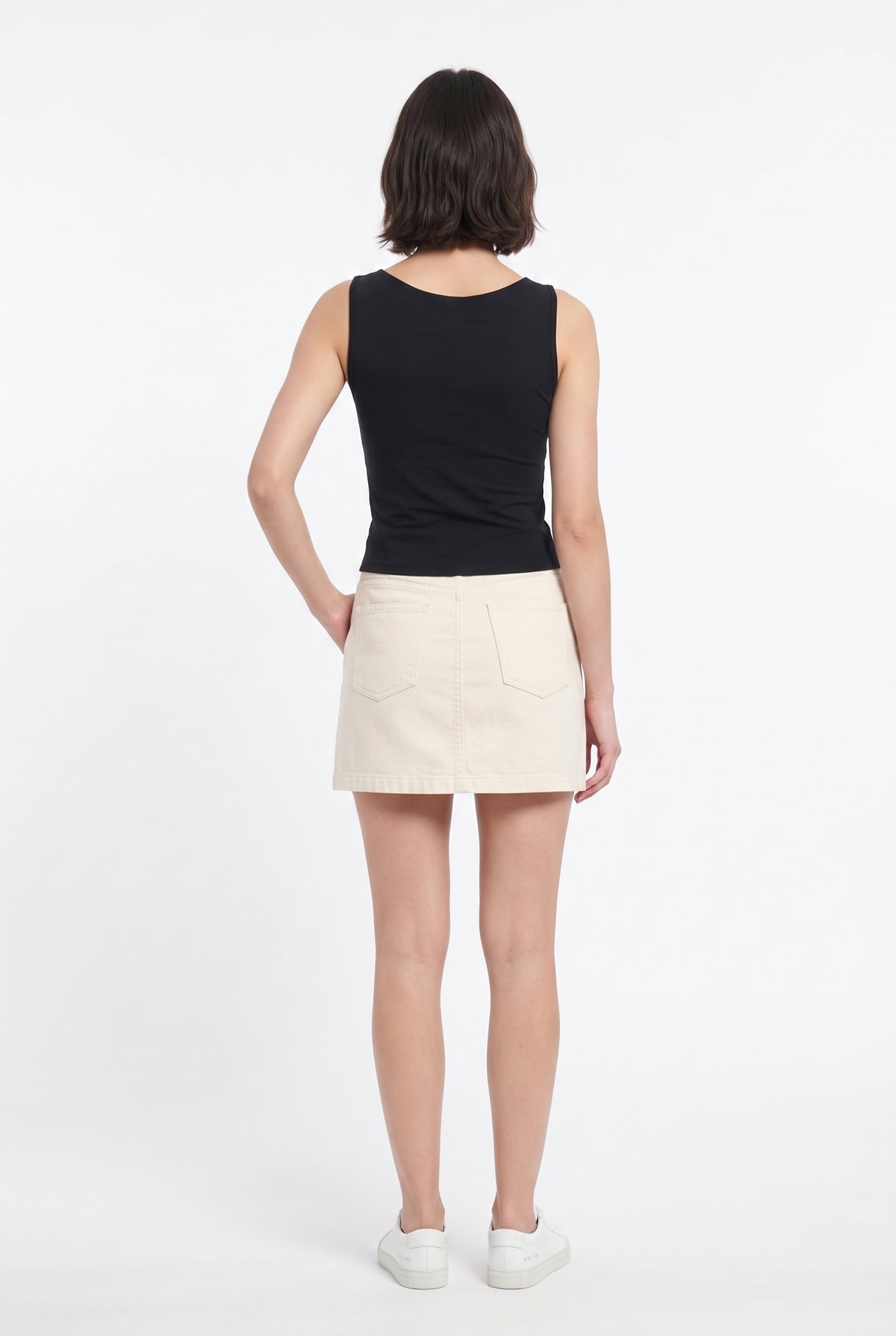 Black Asymmetric Draped Nylon Top