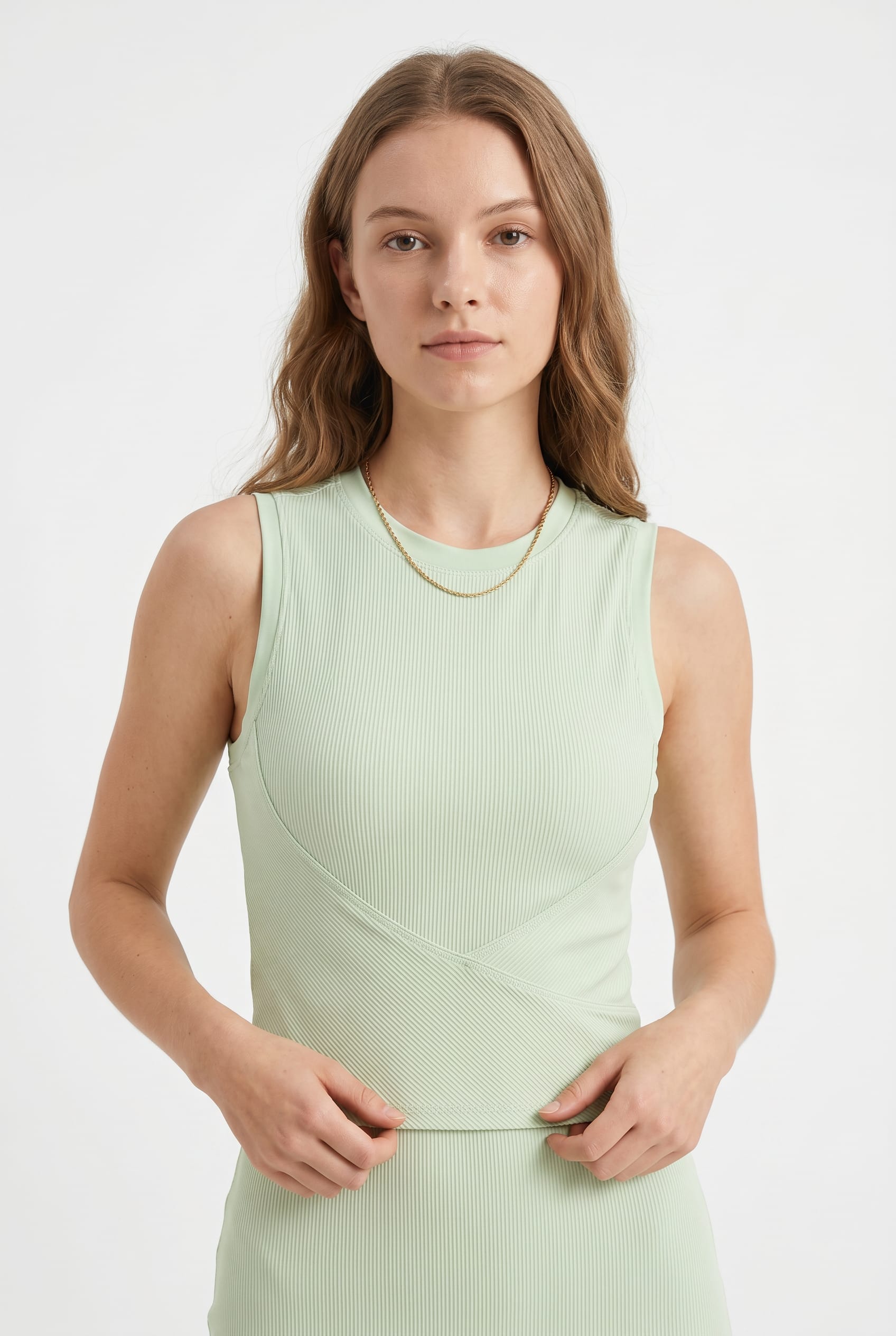 Mint Ribbed Seamless Active Tank Top