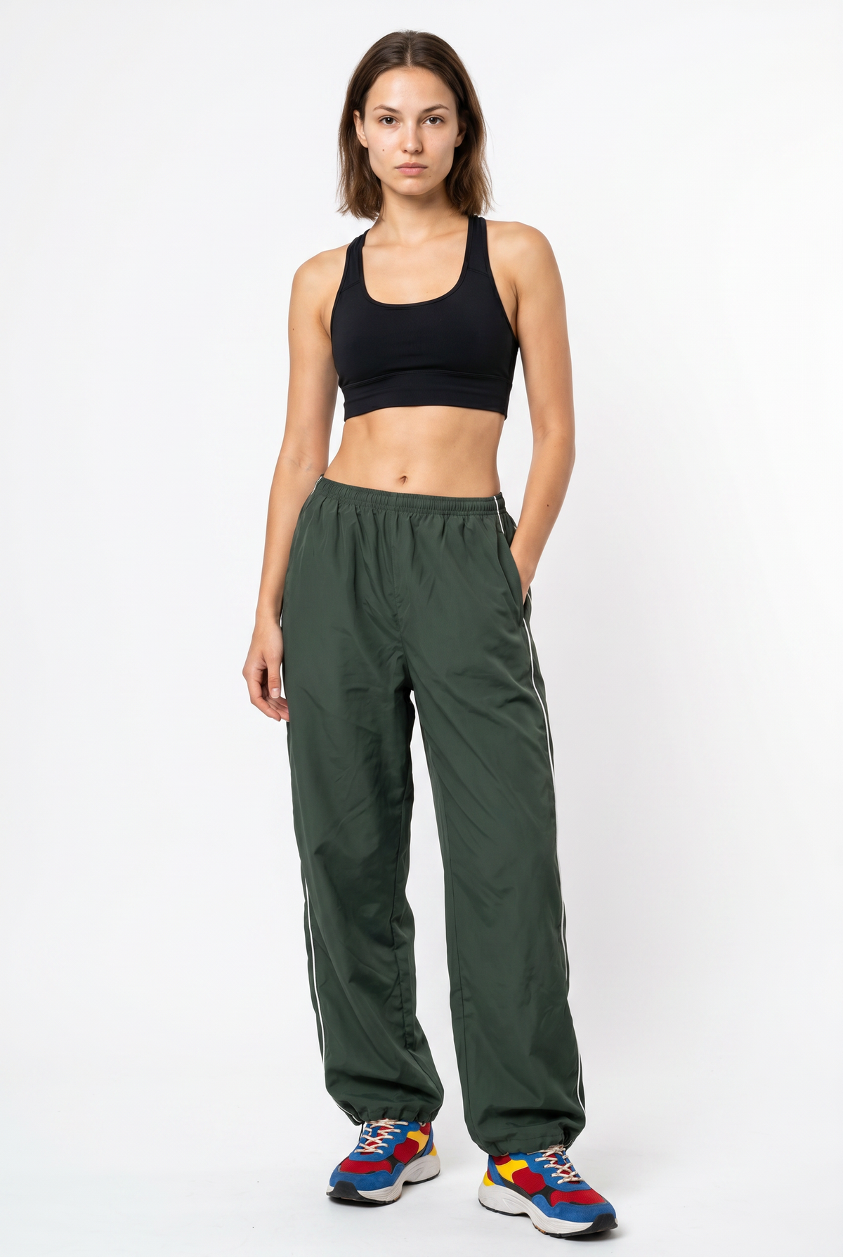 Forest Green Relaxed Track Pants