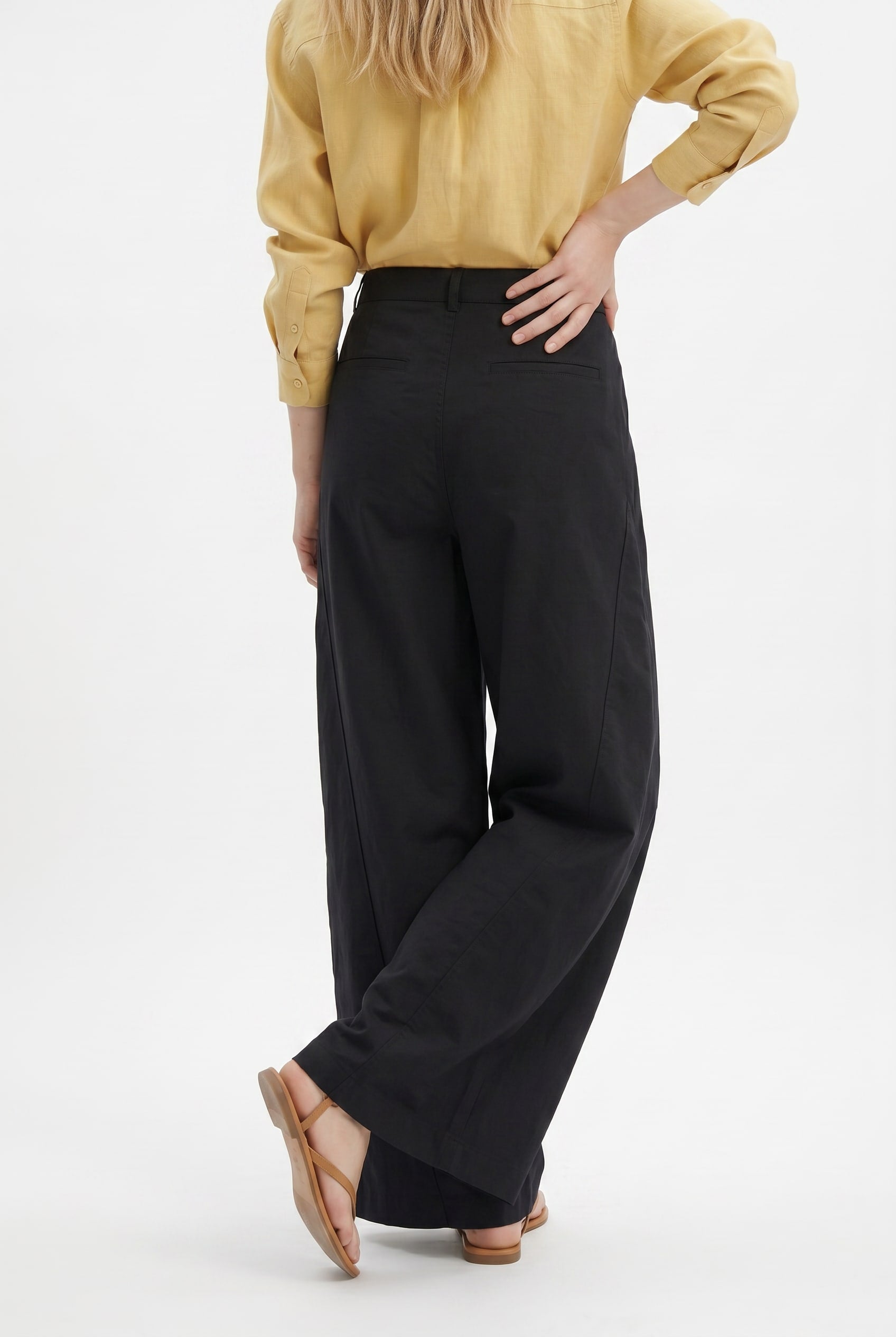 Black Wide Leg High Waist Trousers