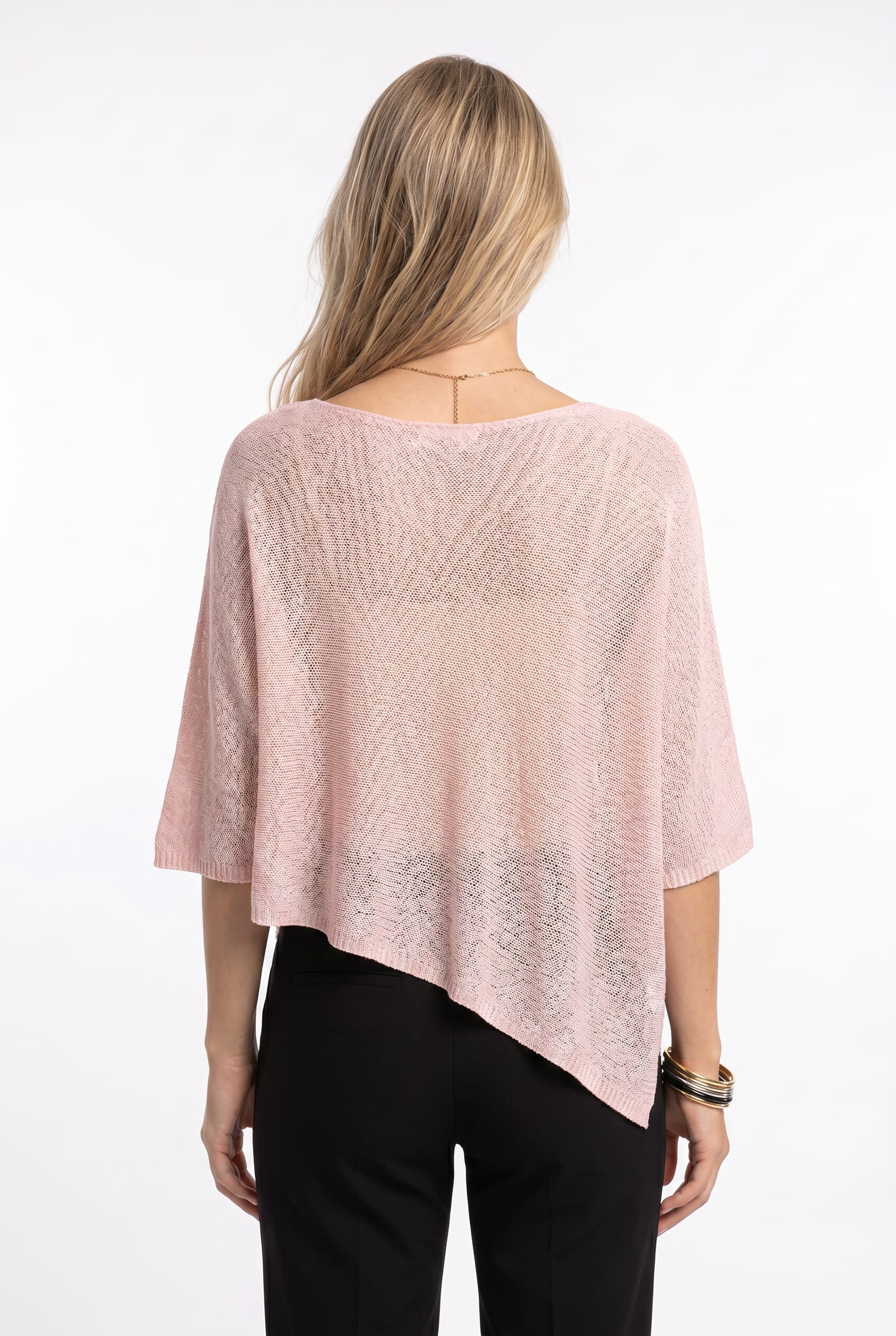 Blush Pink Loose-Knit Slouchy Sweater