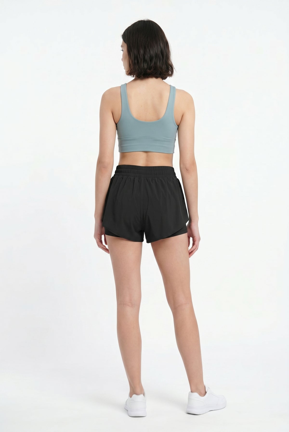 Black Nylon Women Running Shorts