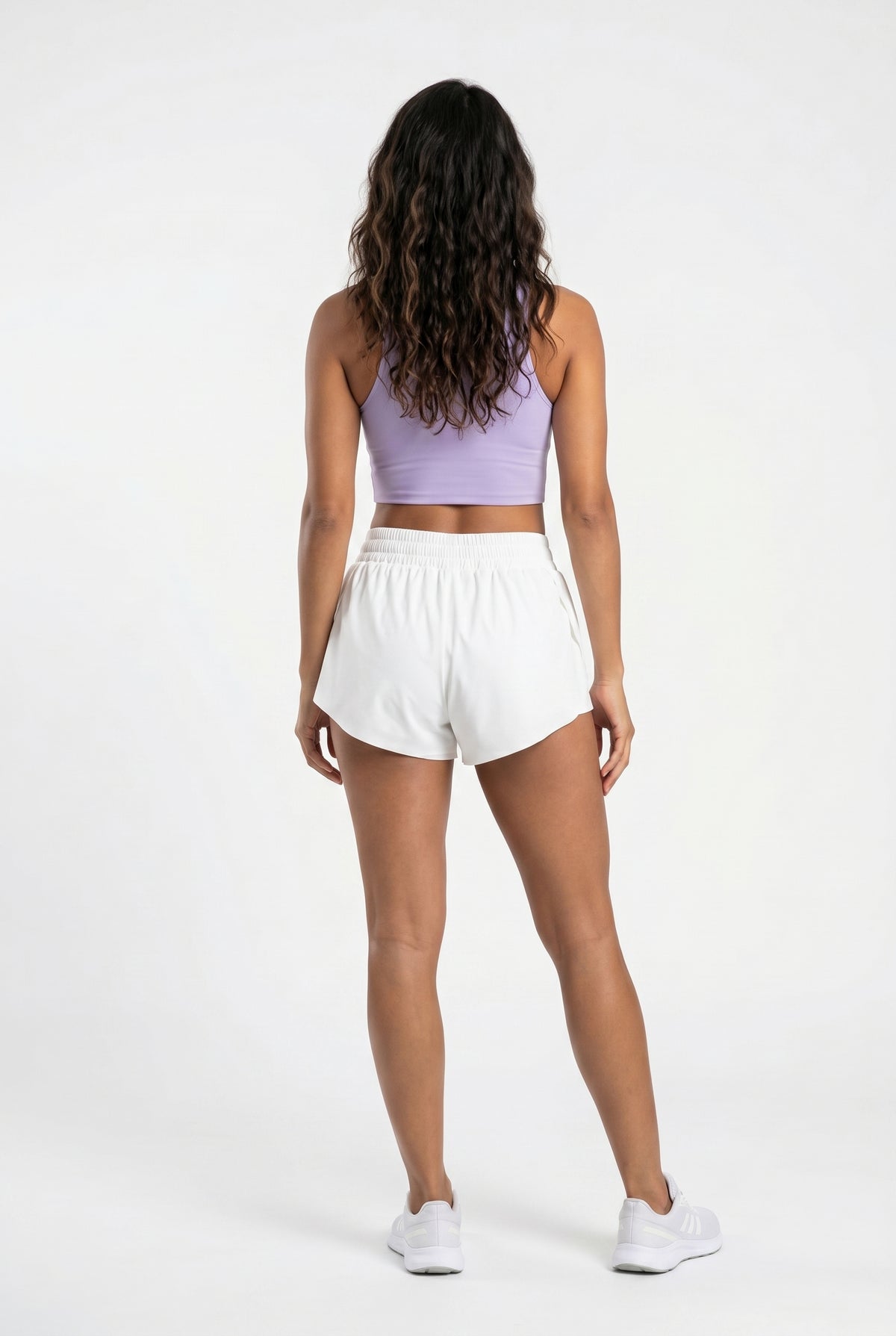 White Nylon Athletic Running Shorts