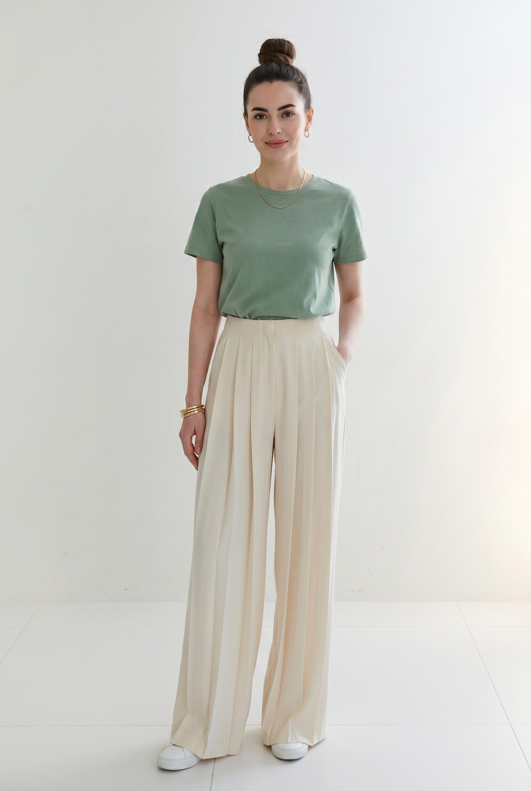 Sage Green Classic Crew Neck Tee