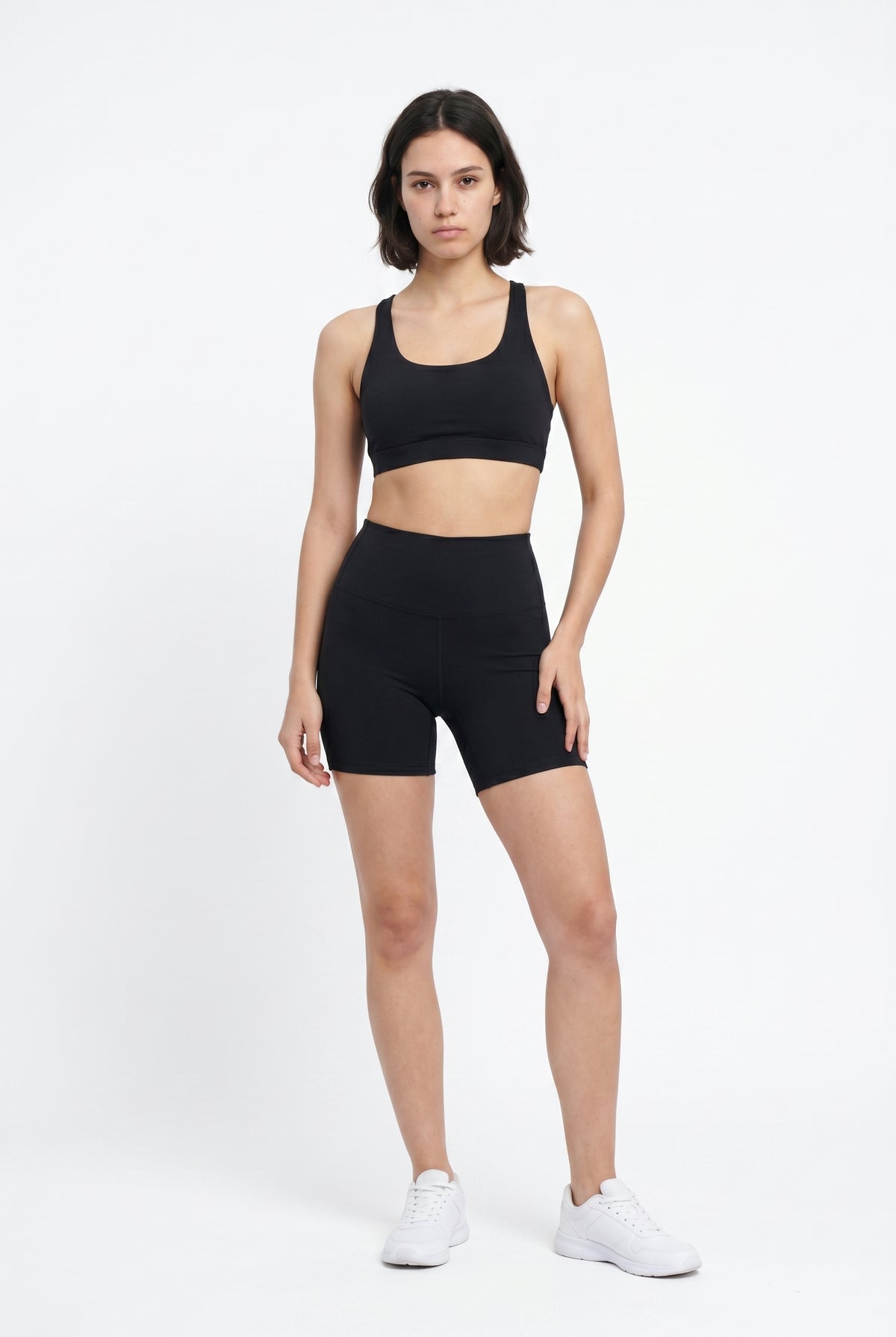 Black Nylon Active Bike Shorts