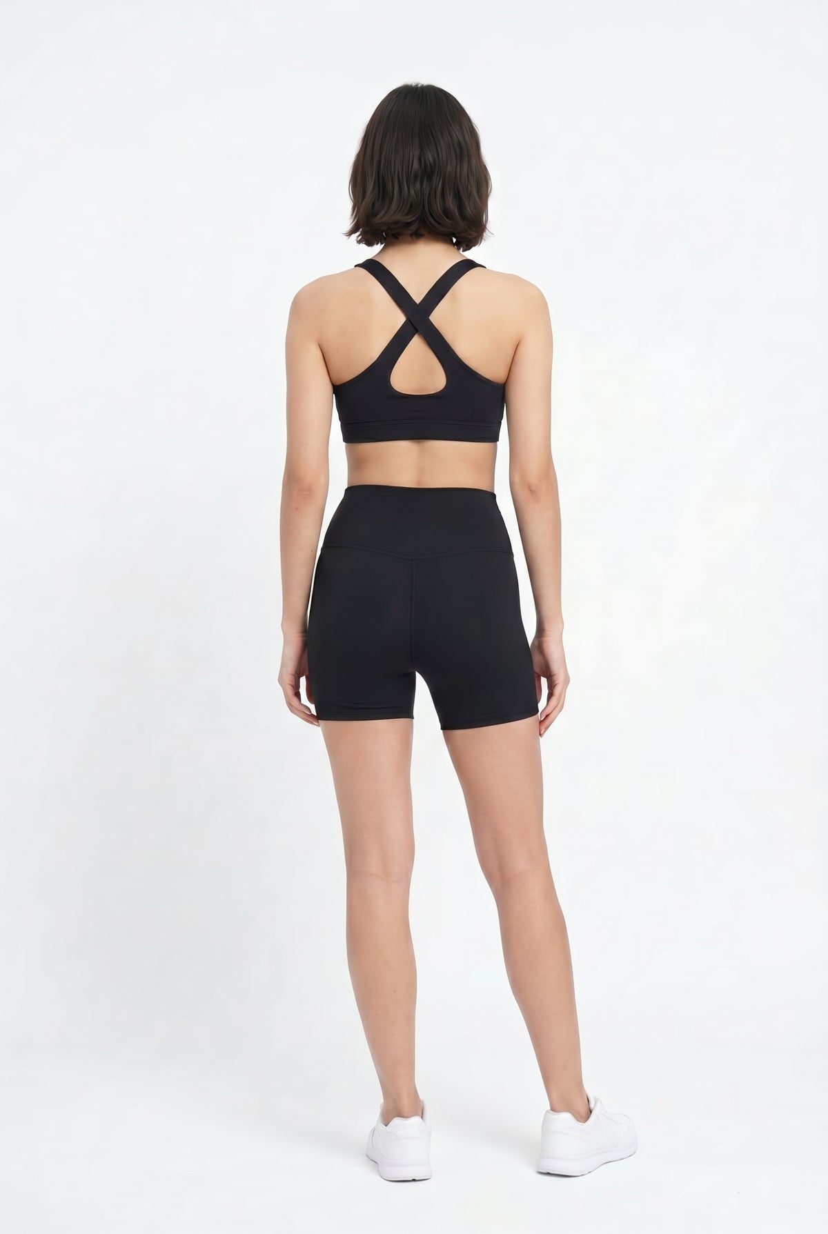 Black Nylon Active Bike Shorts
