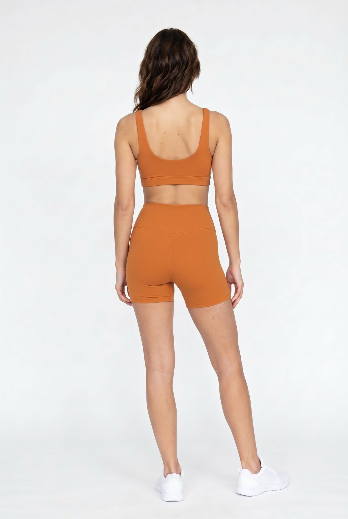 Orange Nylon Bike Shorts Set