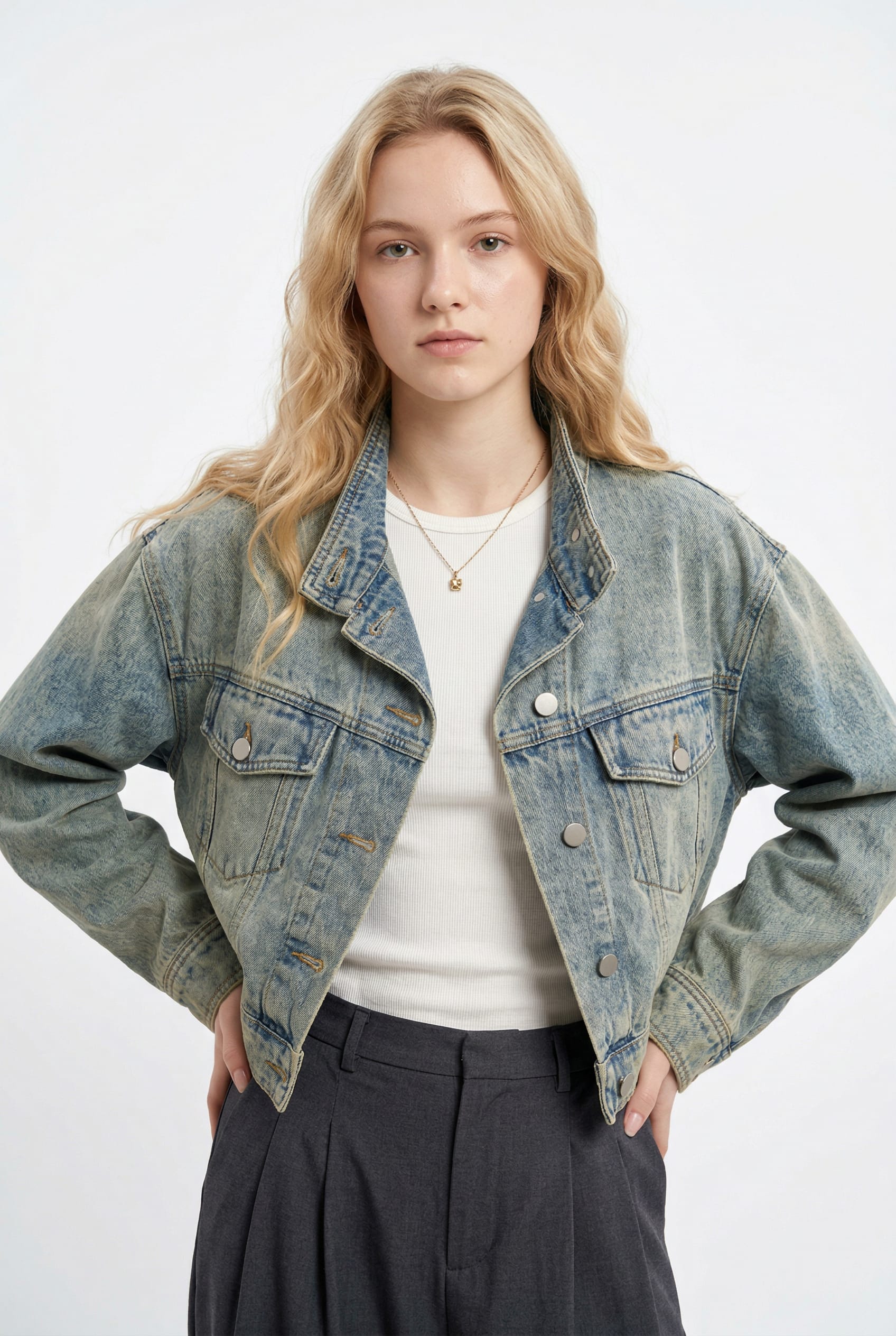 Light Wash Oversized Denim Jacket
